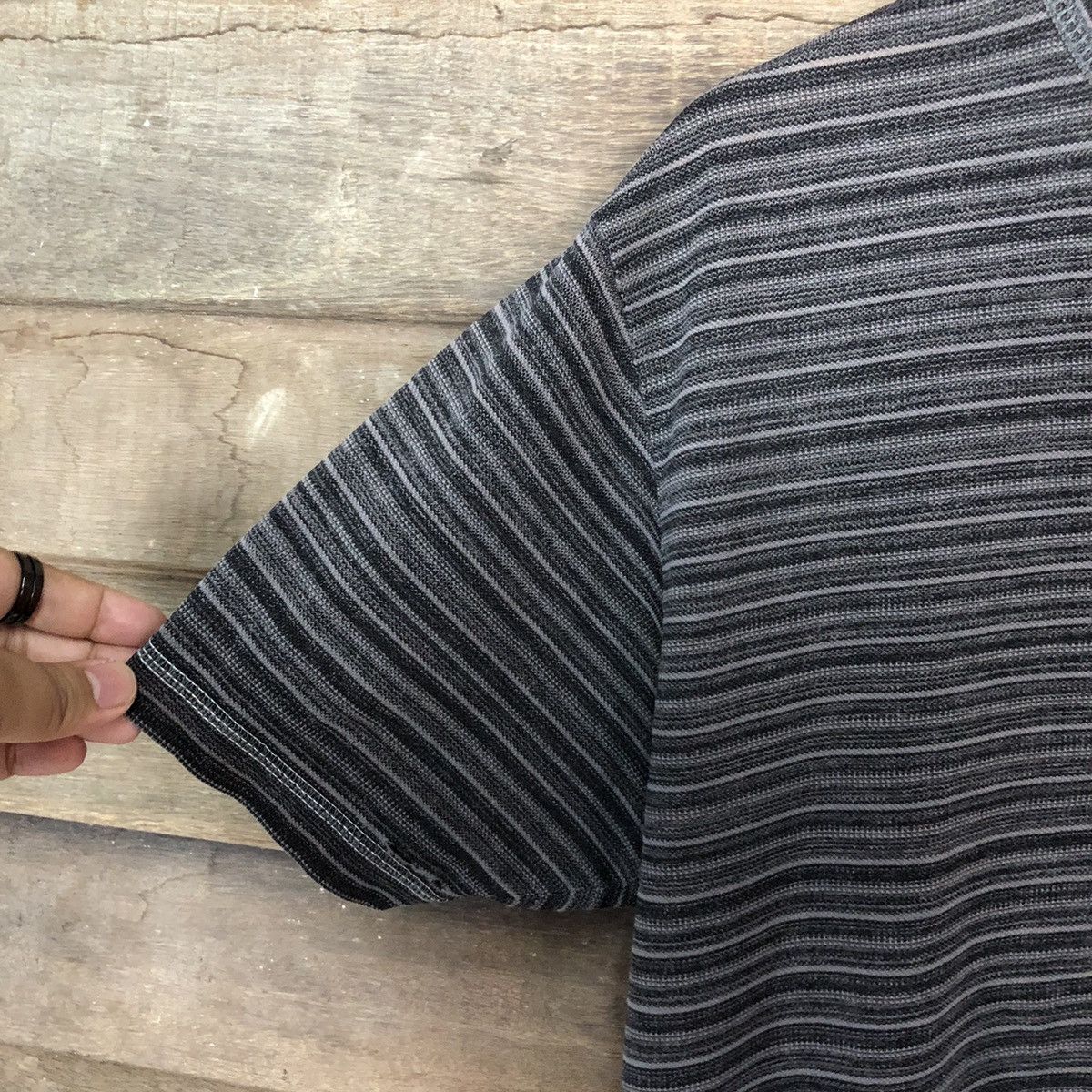 Japanese Brand Kengrove Homme vintage ripped Stripe Tshirt #7111 Size US M / EU 48-50 / 2 - 4 Thumbnail
