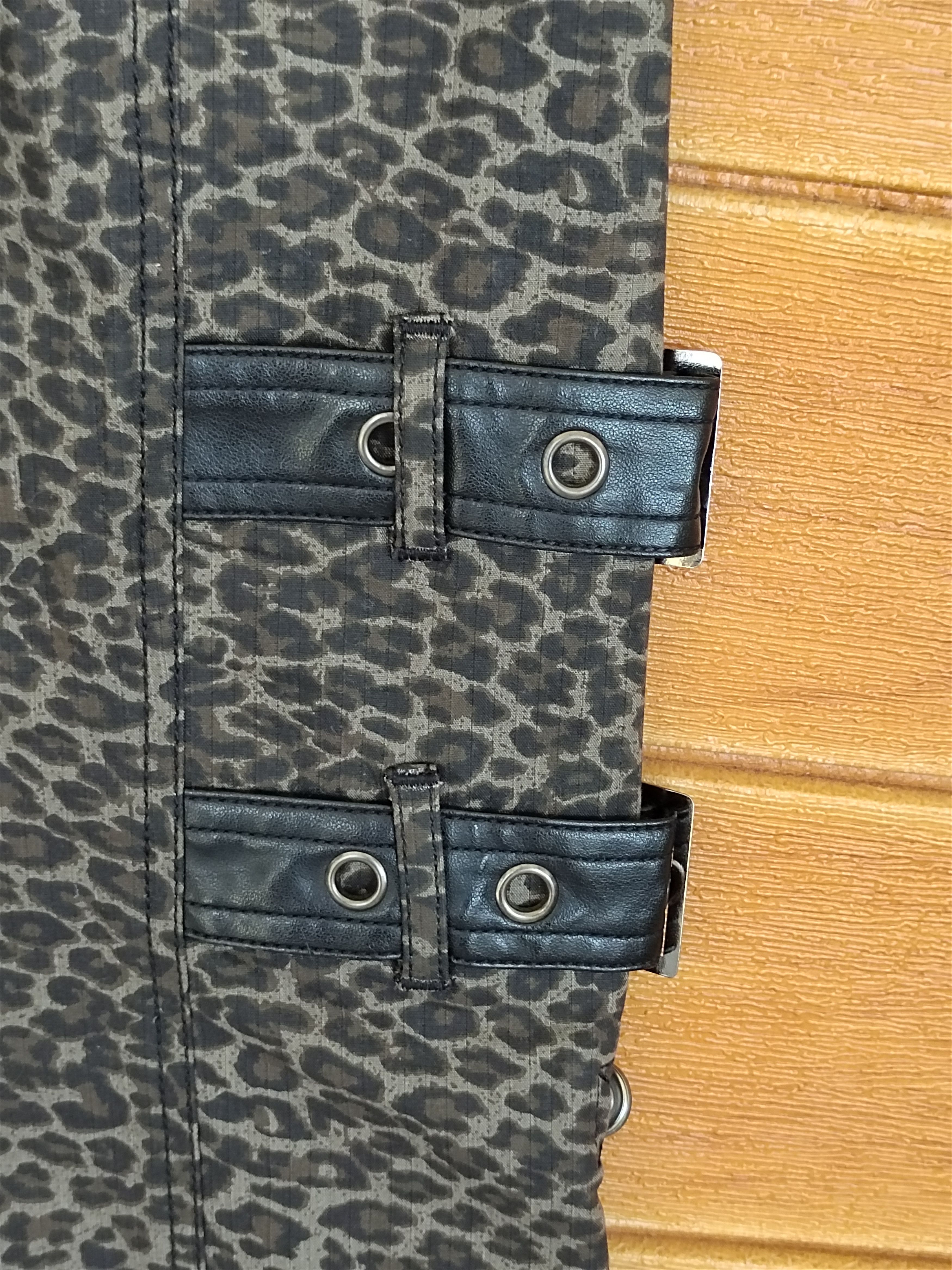14th Addiction Japan ALGONQUINS Leopard Punk Bondage Drop Crotch Pants Size US 29 - 8 Thumbnail