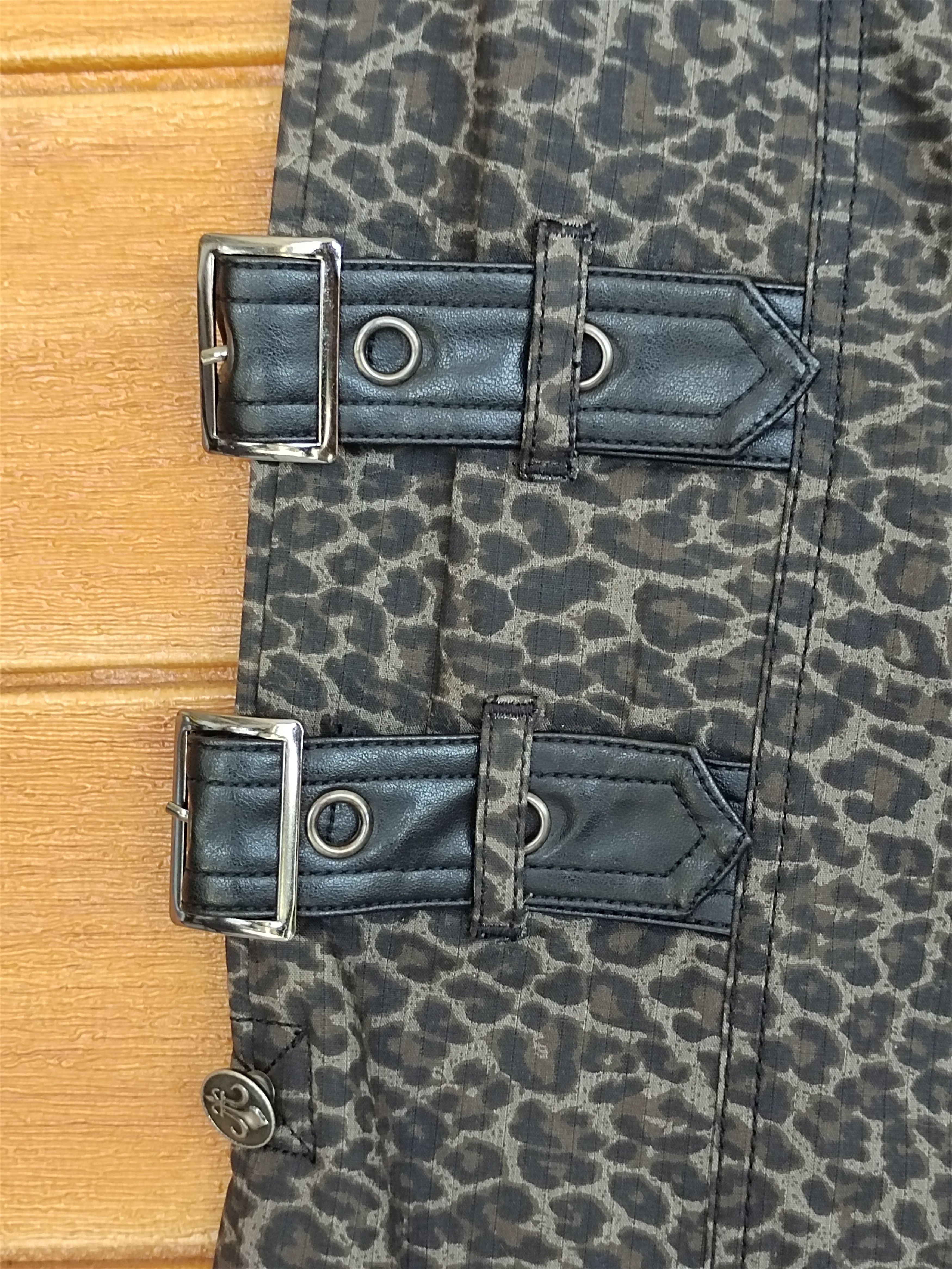 14th Addiction Japan ALGONQUINS Leopard Punk Bondage Drop Crotch Pants Size US 29 - 16 Thumbnail