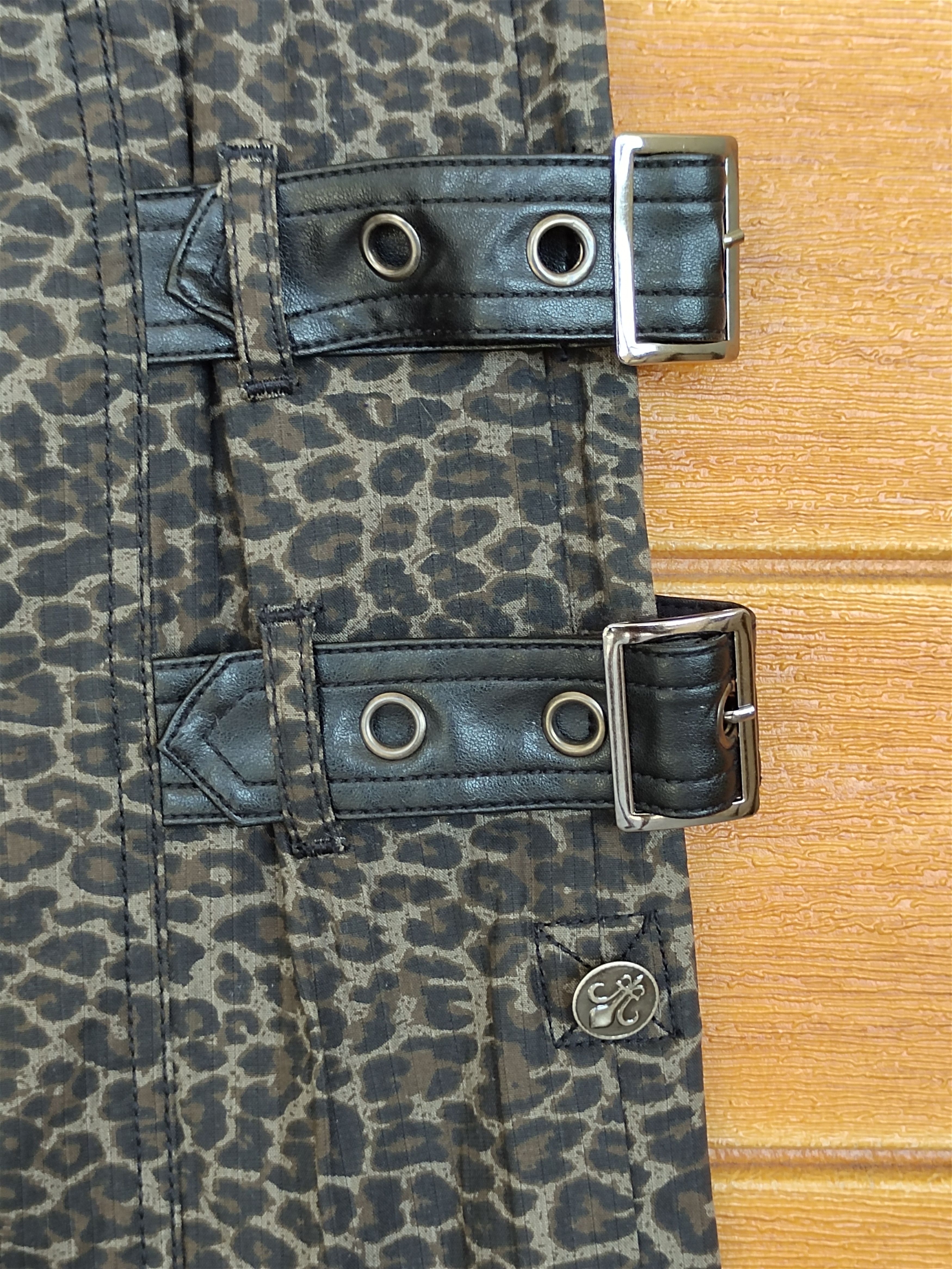 14th Addiction Japan ALGONQUINS Leopard Punk Bondage Drop Crotch Pants Size US 29 - 15 Thumbnail