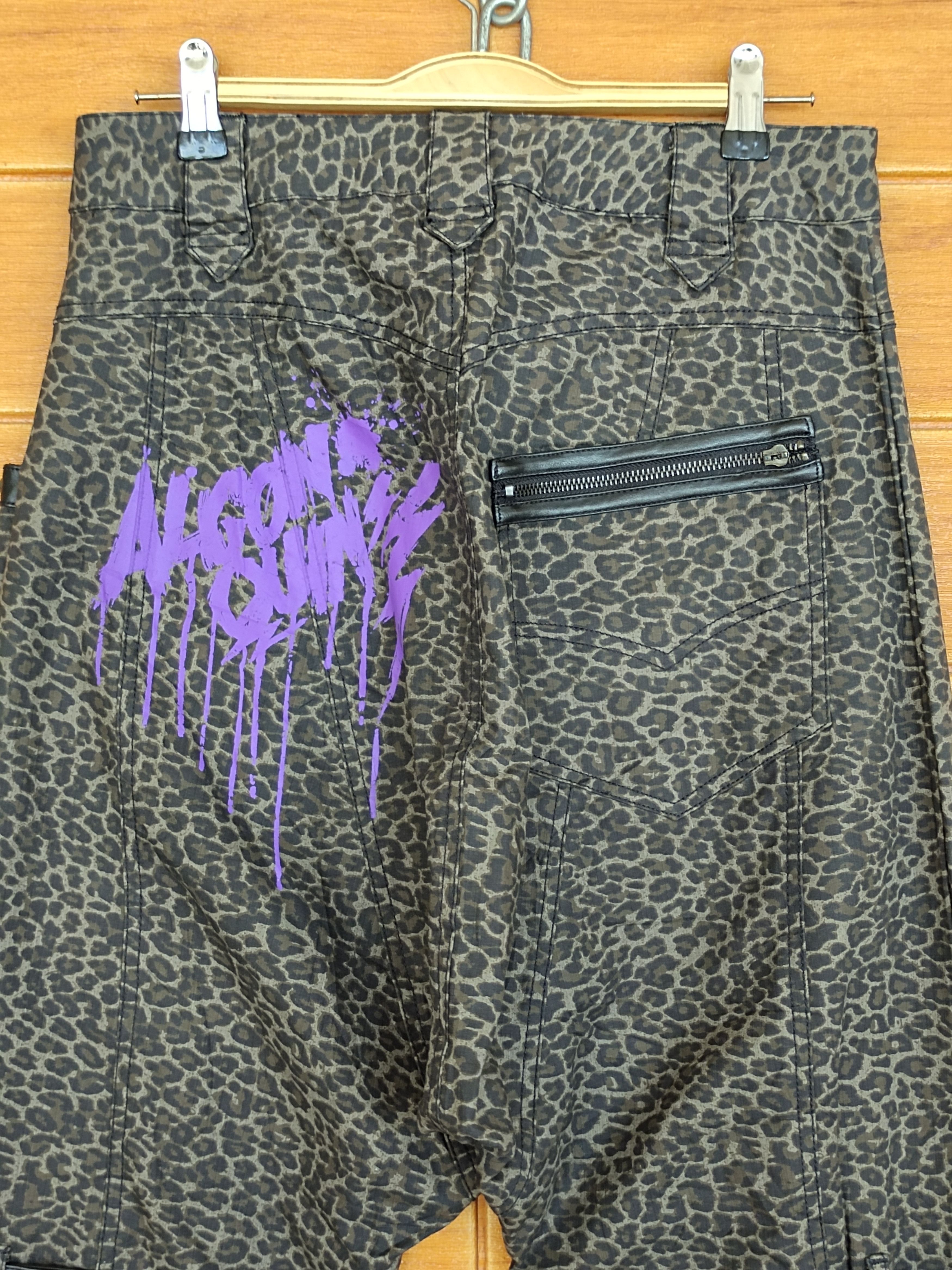 14th Addiction Japan ALGONQUINS Leopard Punk Bondage Drop Crotch Pants Size US 29 - 13 Thumbnail