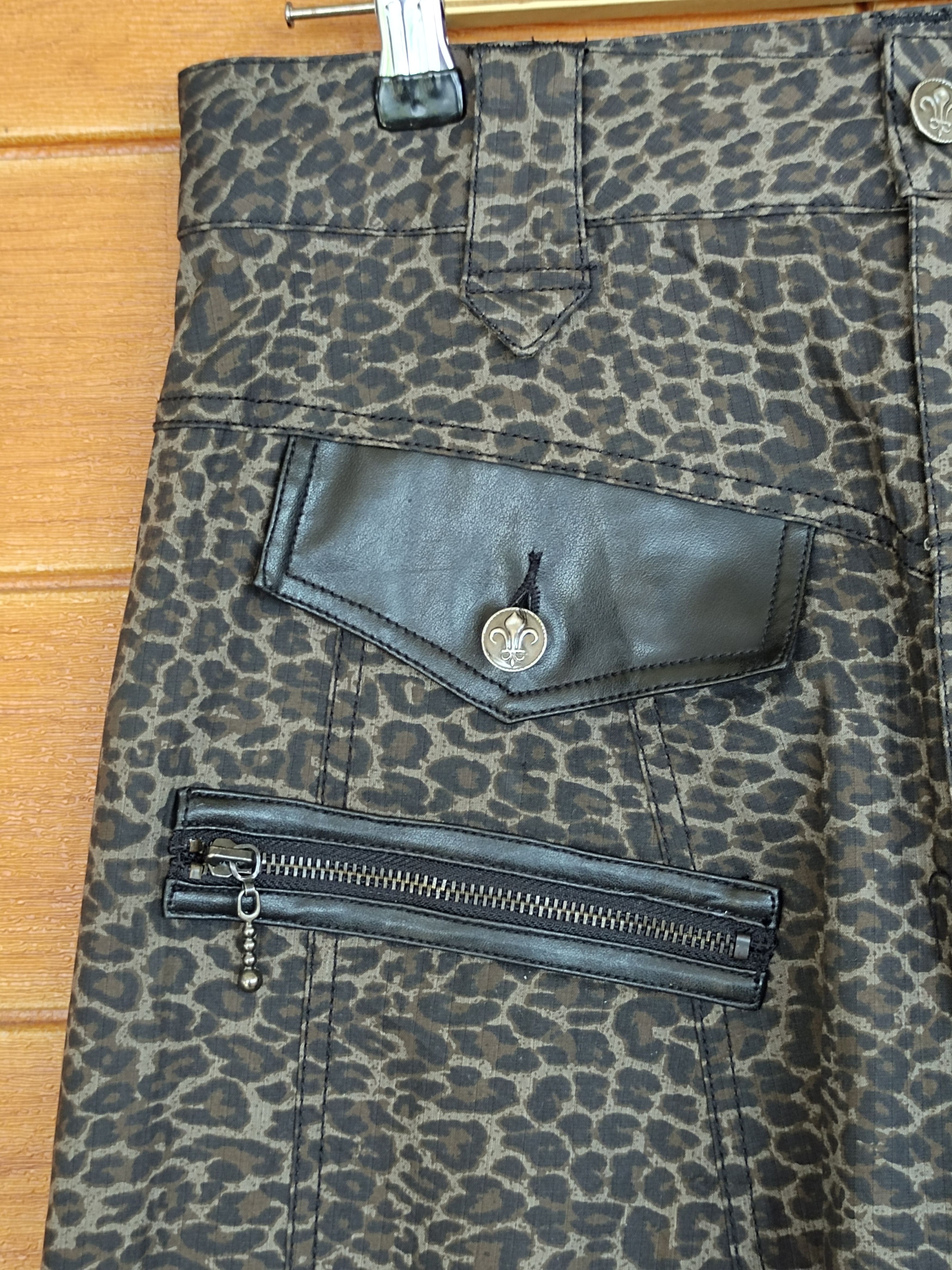 14th Addiction Japan ALGONQUINS Leopard Punk Bondage Drop Crotch Pants Size US 29 - 6 Thumbnail
