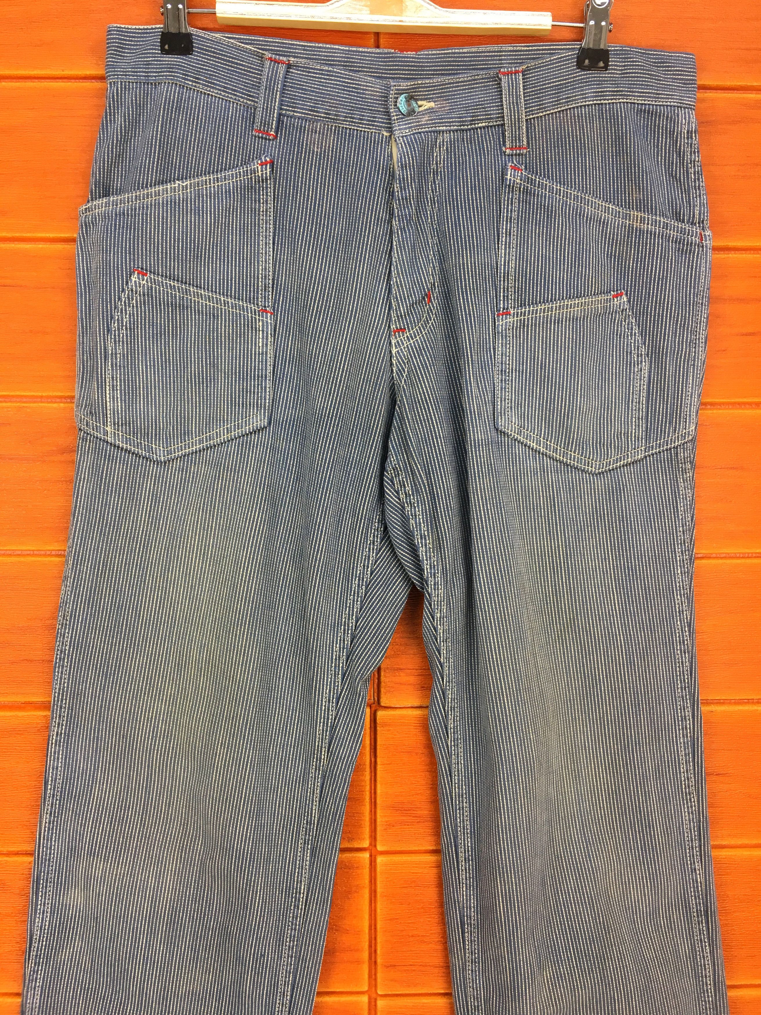 Hysteric Glamour Japanese Brand Hickory Striped Fatigue Denim Pants Size US 33 - 2 Thumbnail