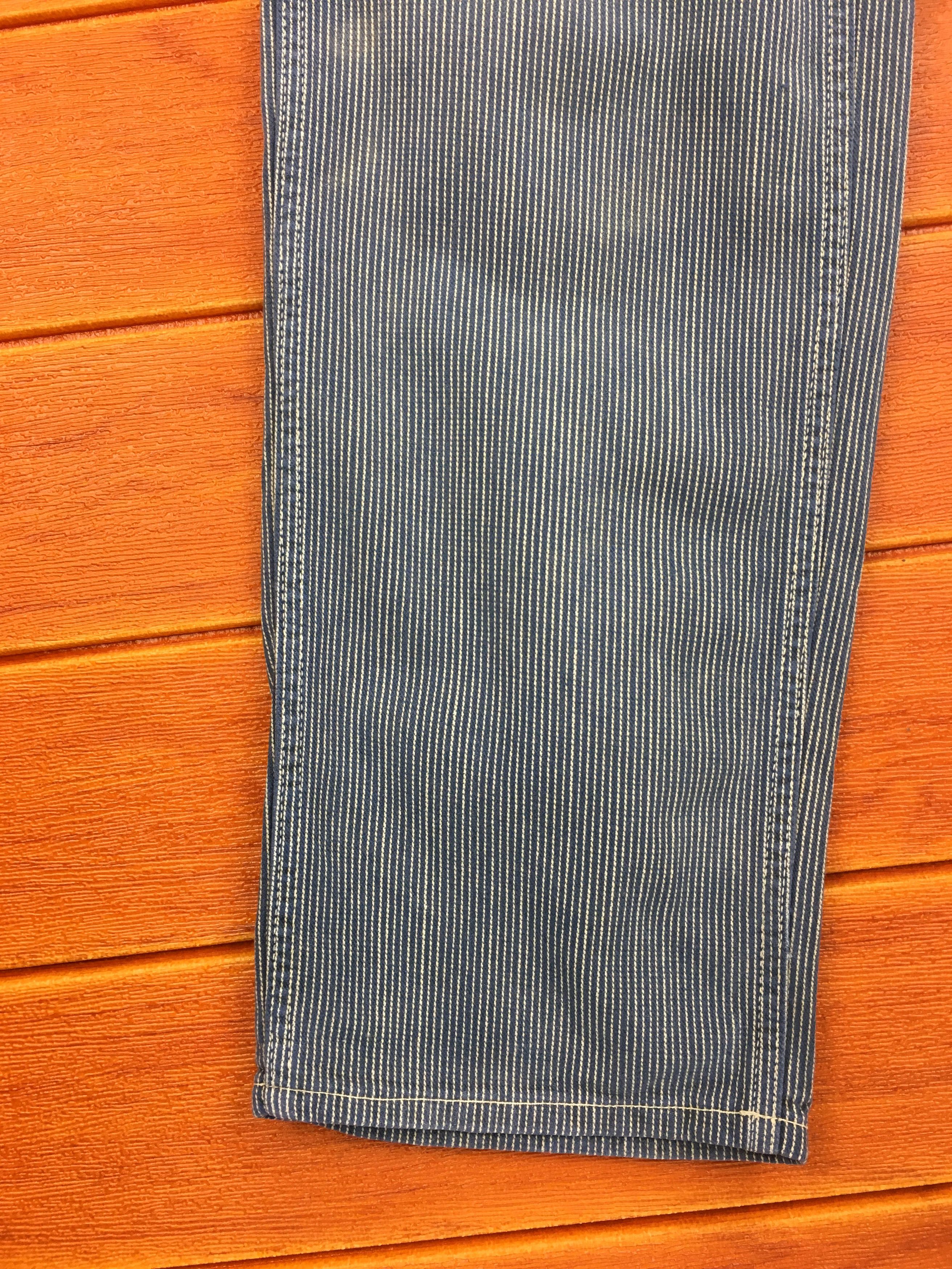 Hysteric Glamour Japanese Brand Hickory Striped Fatigue Denim Pants Size US 33 - 7 Thumbnail