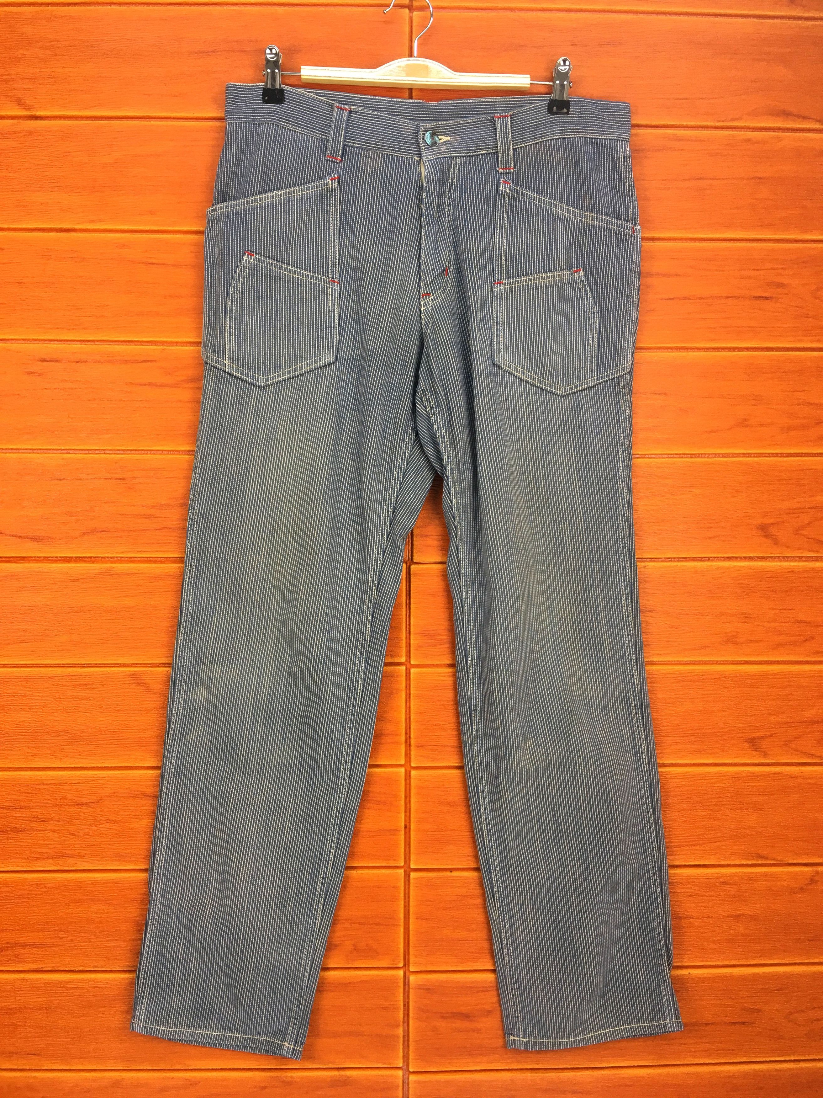 Hysteric Glamour Japanese Brand Hickory Striped Fatigue Denim Pants Size US 33 - 1 Thumbnail