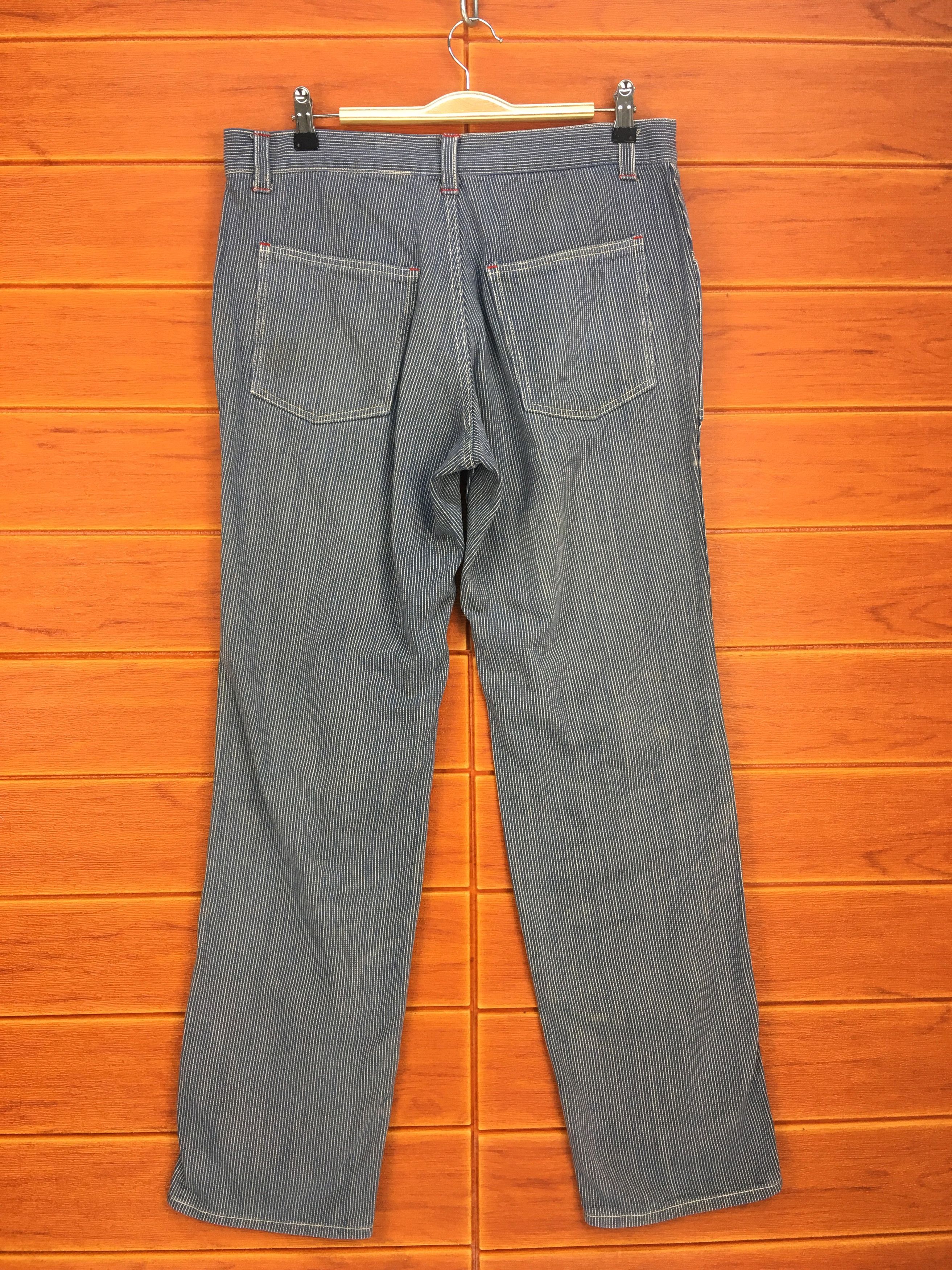 Hysteric Glamour Japanese Brand Hickory Striped Fatigue Denim Pants Size US 33 - 9 Thumbnail