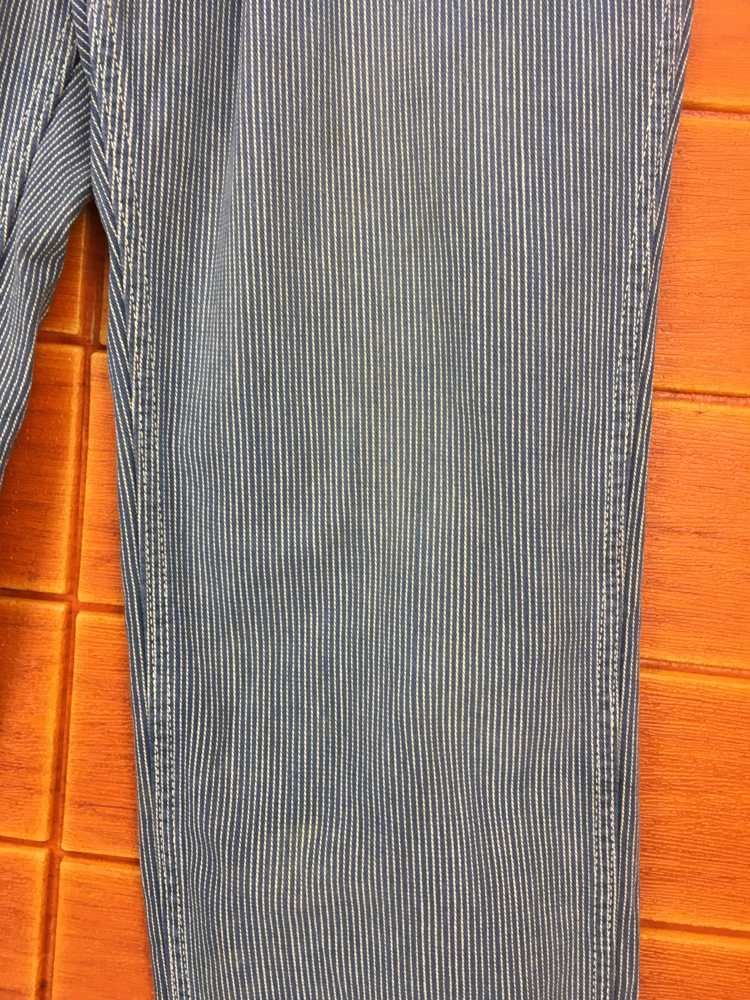 Hysteric Glamour Japanese Brand Hickory Striped Fatigue Denim Pants Size US 33 - 6 Thumbnail