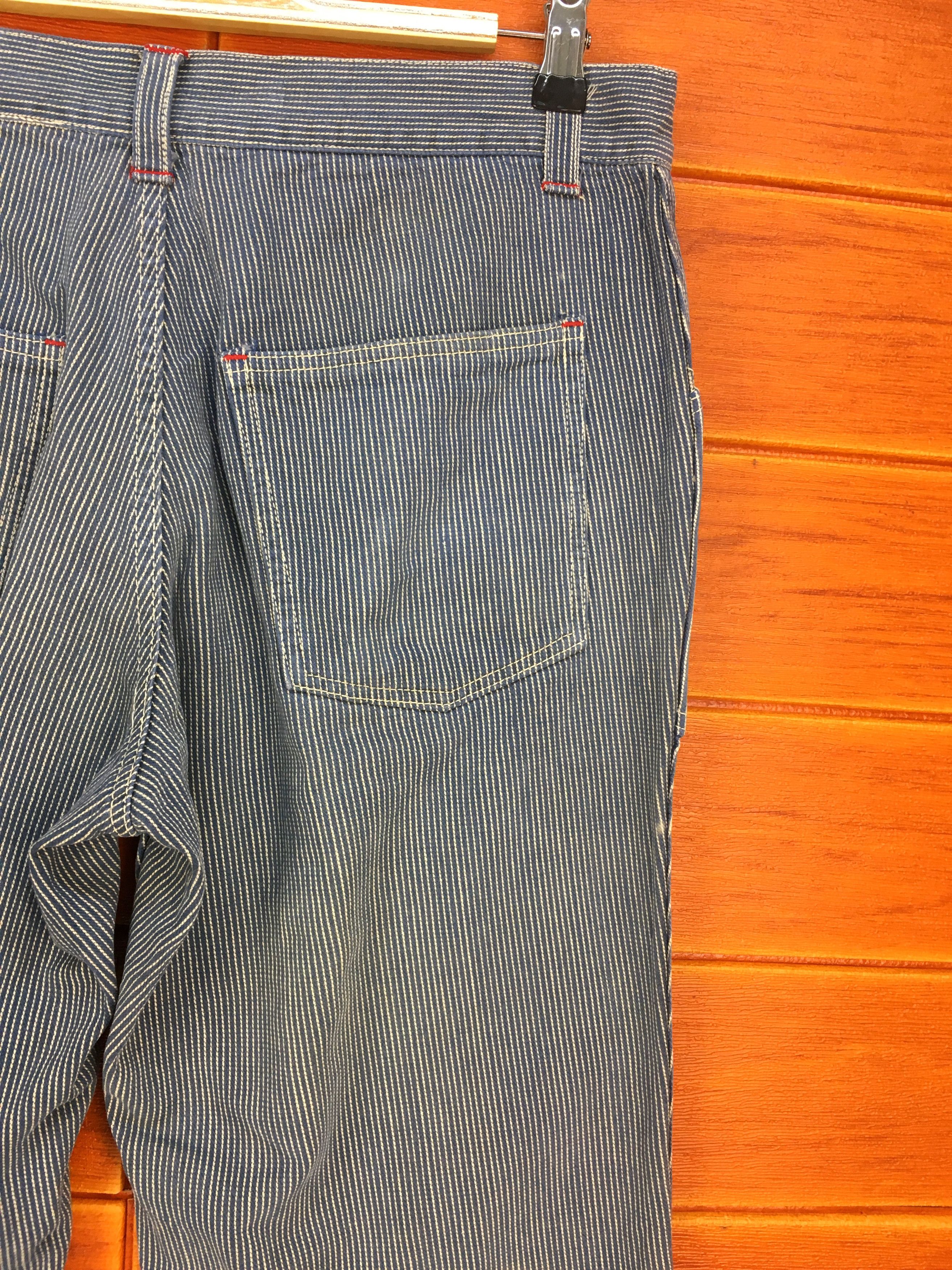 Hysteric Glamour Japanese Brand Hickory Striped Fatigue Denim Pants Size US 33 - 11 Thumbnail