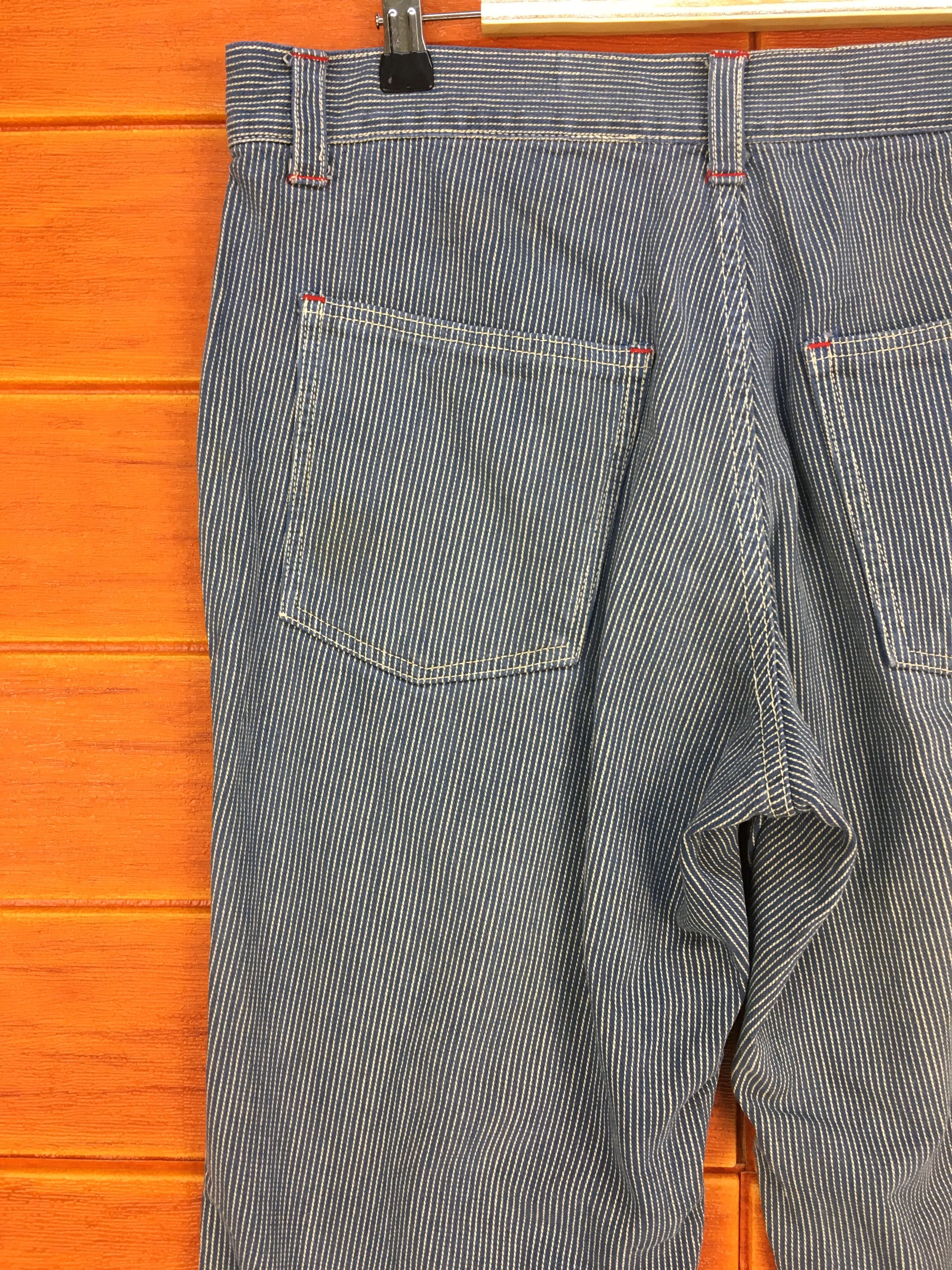 Hysteric Glamour Japanese Brand Hickory Striped Fatigue Denim Pants Size US 33 - 10 Thumbnail