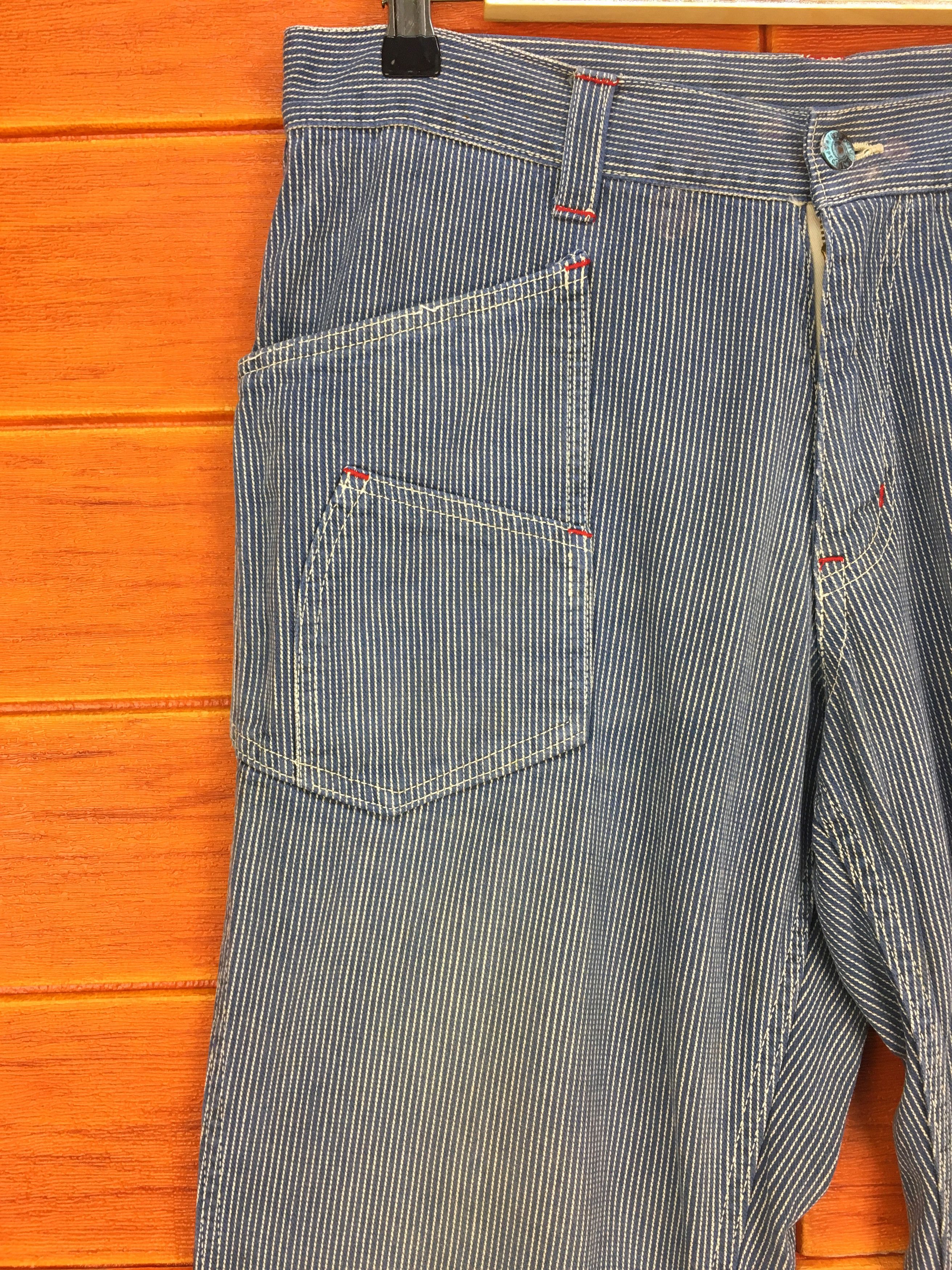 Hysteric Glamour Japanese Brand Hickory Striped Fatigue Denim Pants Size US 33 - 3 Thumbnail