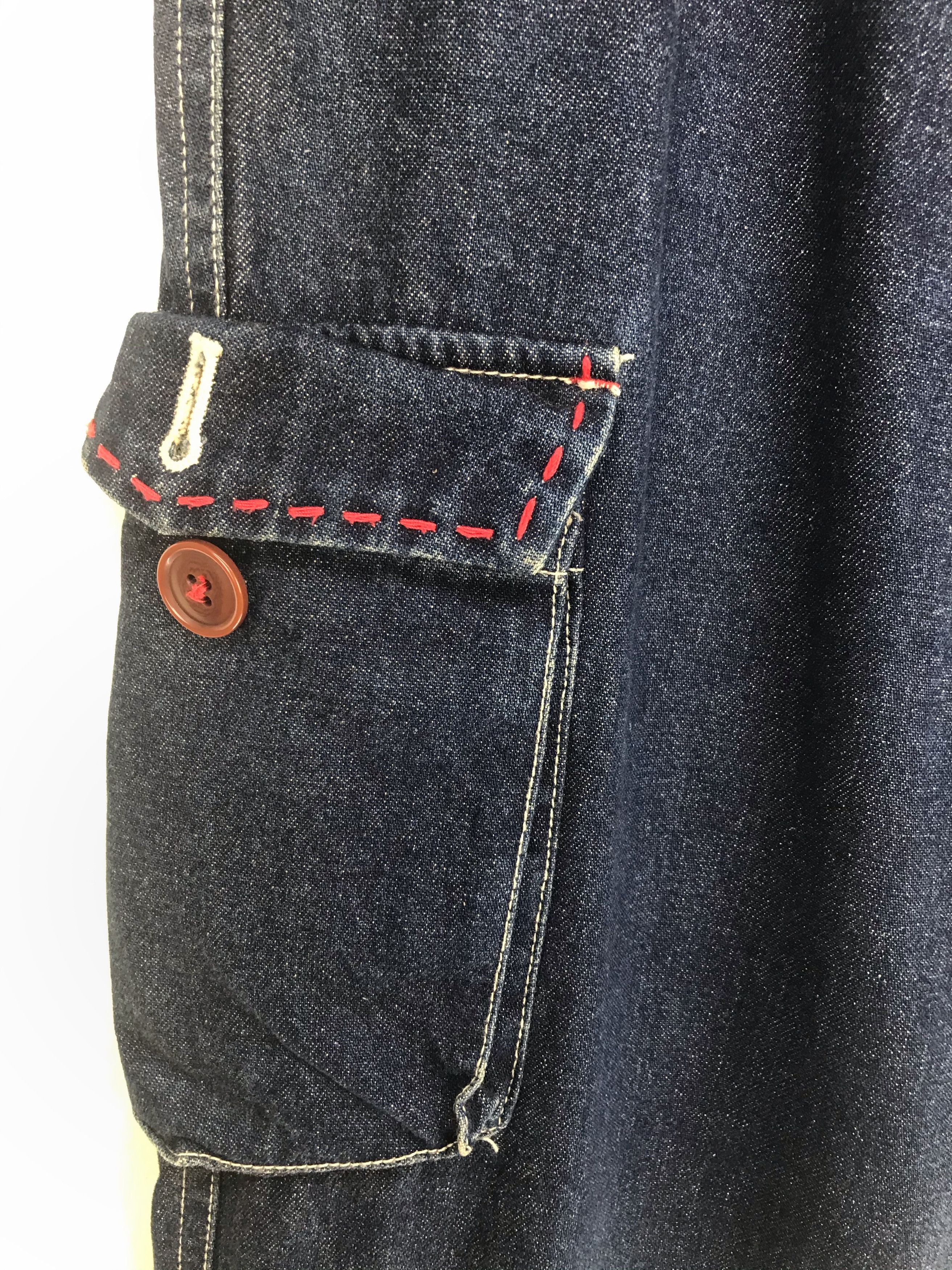 Comme des Garcons × Undercover Japanese Brand KARL HELMUT Spell Out Cargo Denim Jeans Size US 34 / EU 50 - 6 Thumbnail