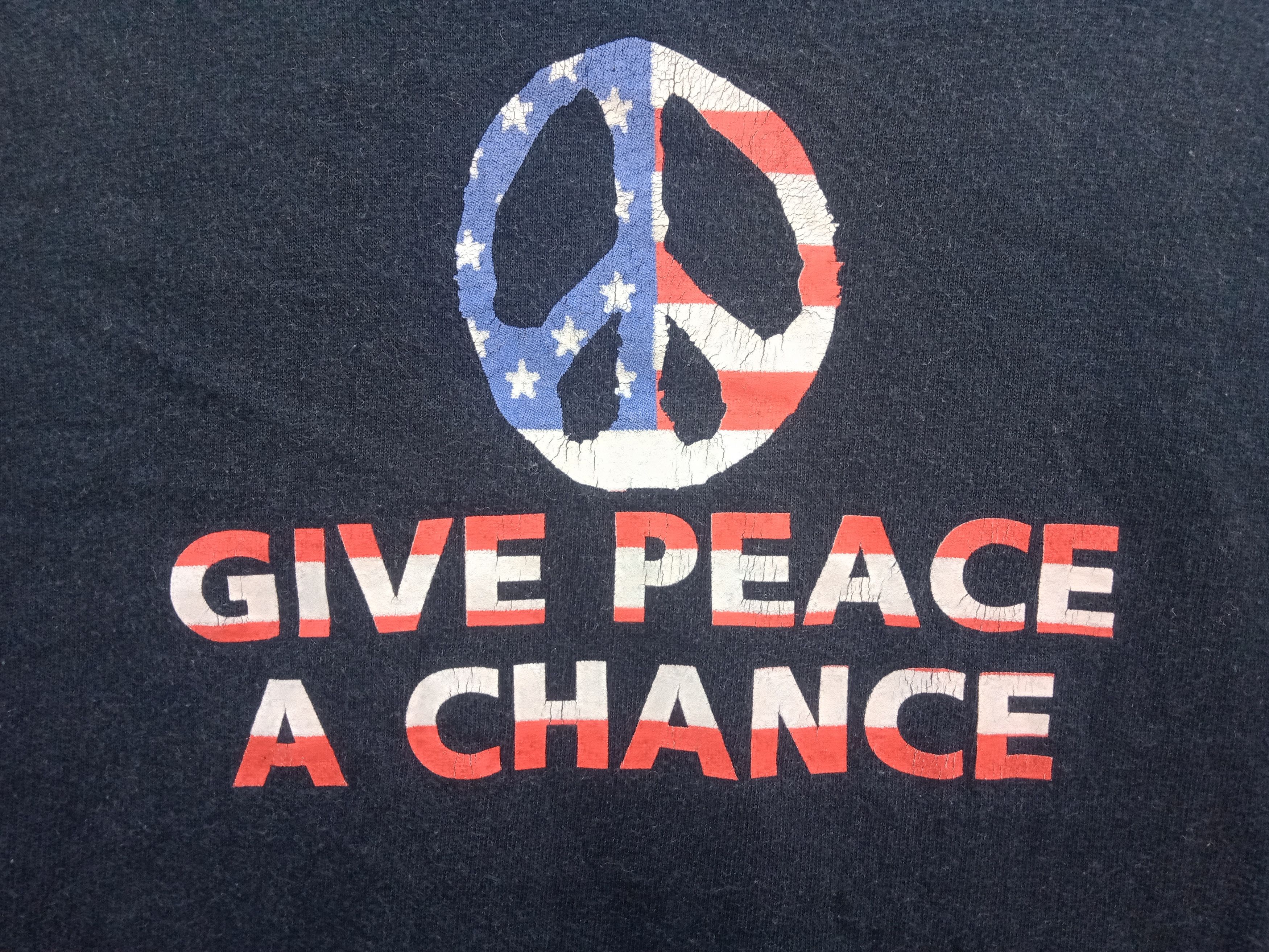 Anvil × Band Tees × Vintage Vintage John Lennon 2004 Give Peace a Chance Shirt Size US M / EU 48-50 / 2 - 9 Thumbnail