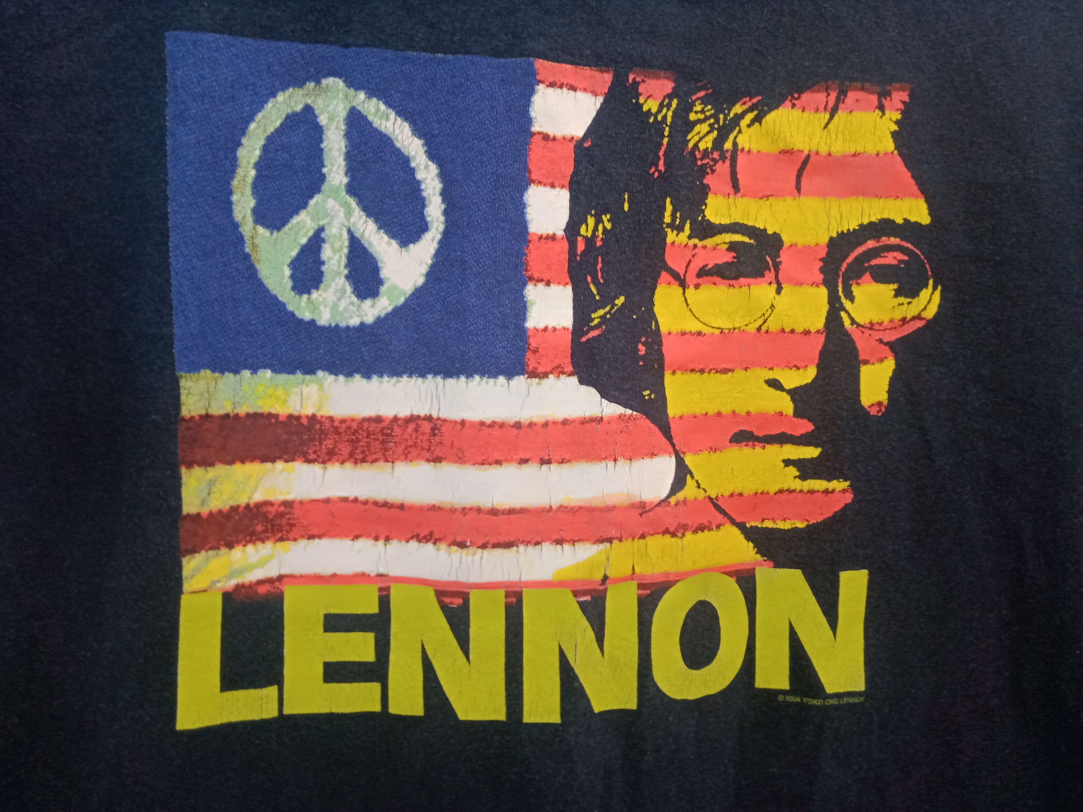 Anvil × Band Tees × Vintage Vintage John Lennon 2004 Give Peace a Chance Shirt Size US M / EU 48-50 / 2 - 4 Thumbnail