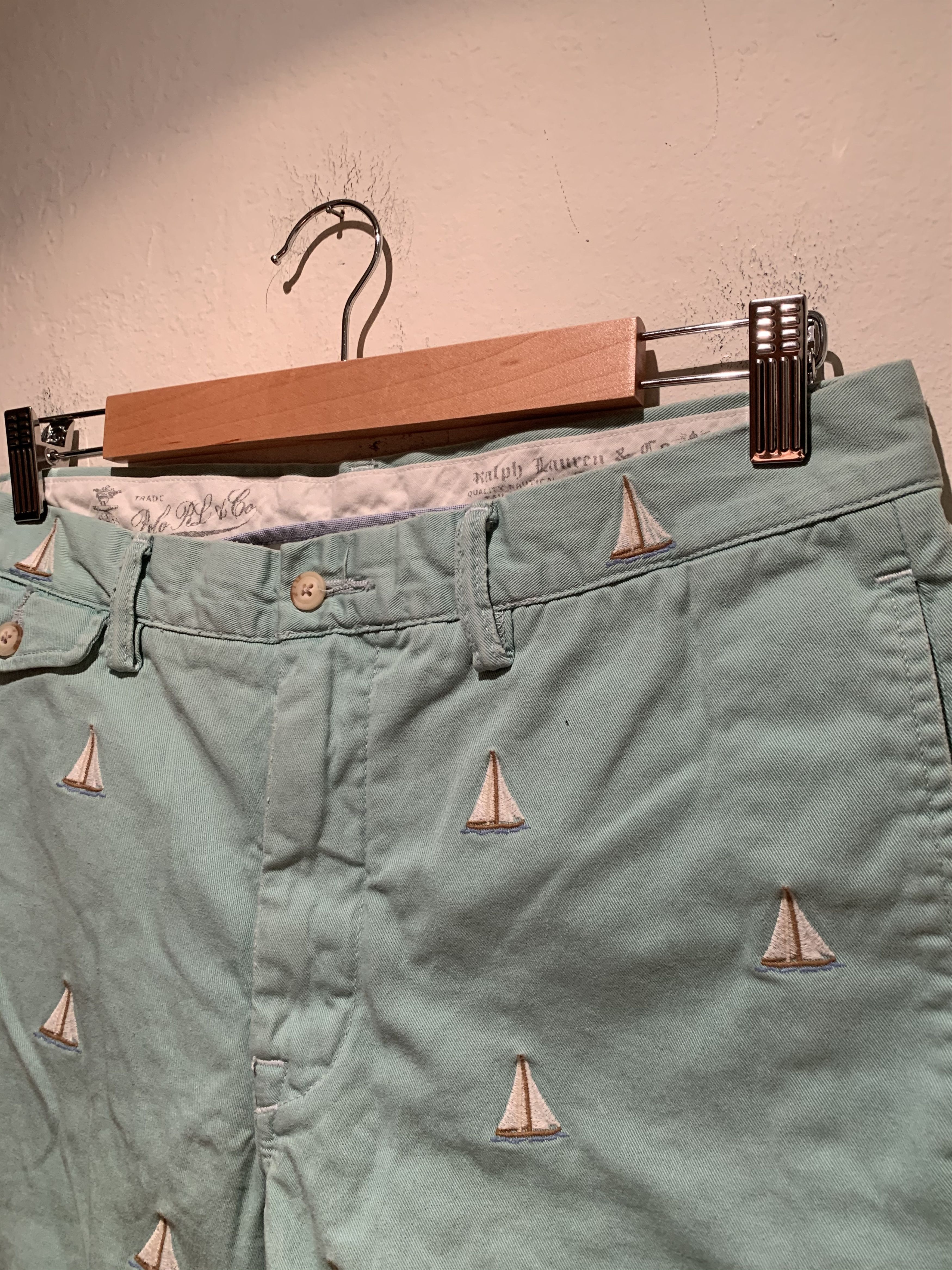 Polo Ralph Lauren × Ralph Lauren × Vintage RARE* Polo Ralph Lauren Sailboat Monogram Embroidered Shorts Size US 32 / EU 48 - 2 Thumbnail