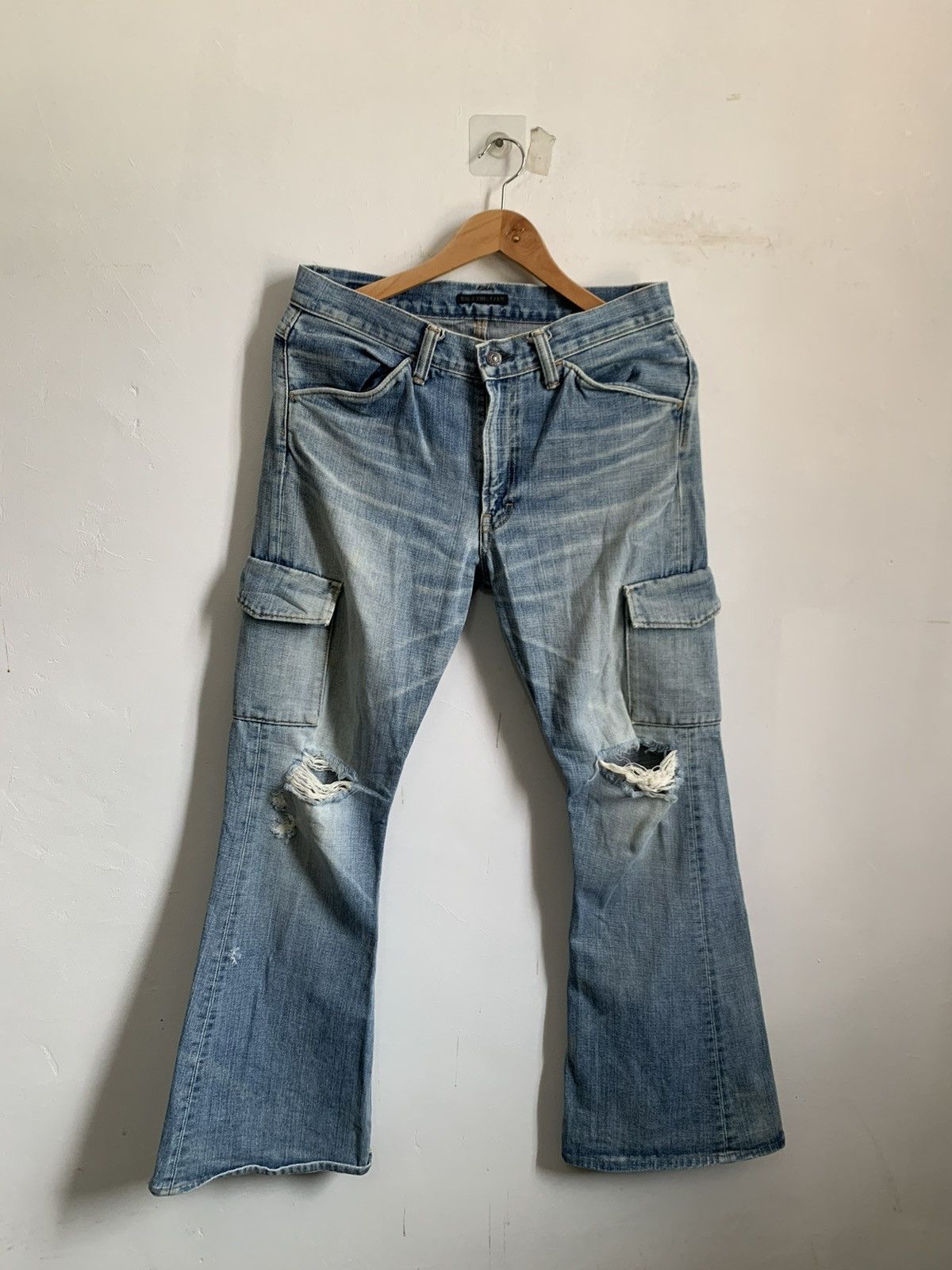 Hysteric Glamour Big John Flare TRASHED Jeans Denim Size US 32 / EU 48 - 1 Thumbnail