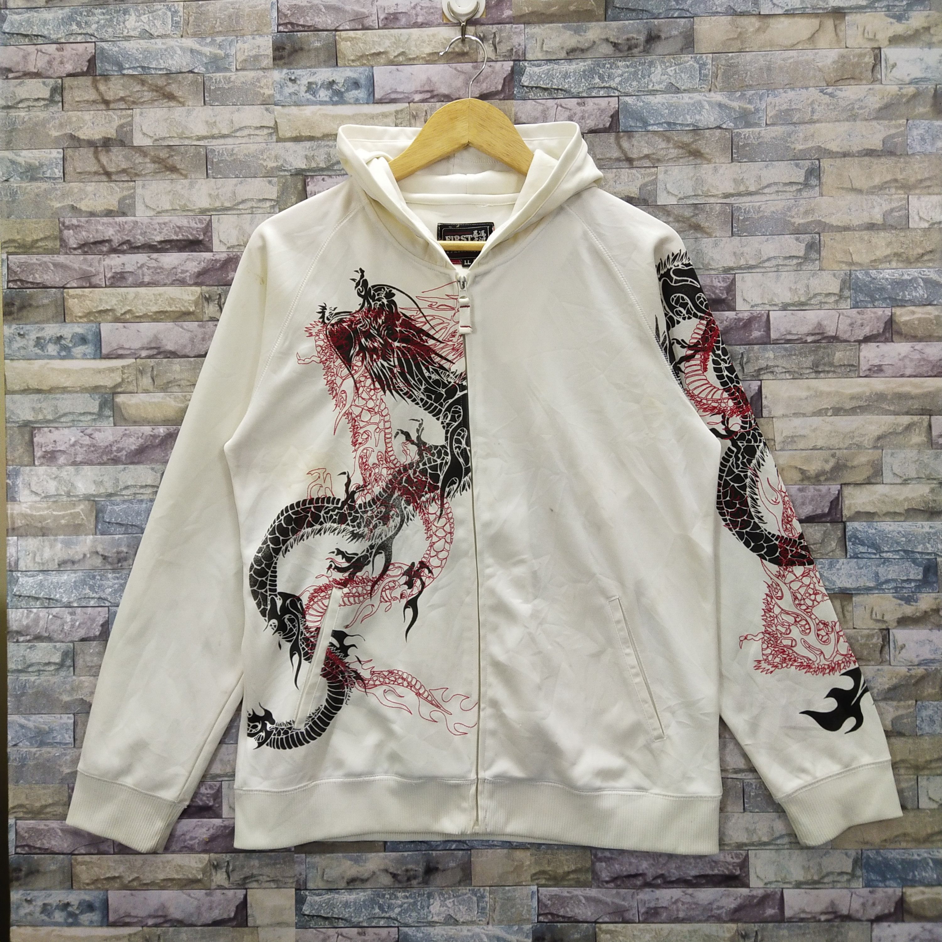 Japanese Brand Dragon Sukajan Full Zipper Hoodie Size US L / EU 52-54 / 3 - 1 Thumbnail