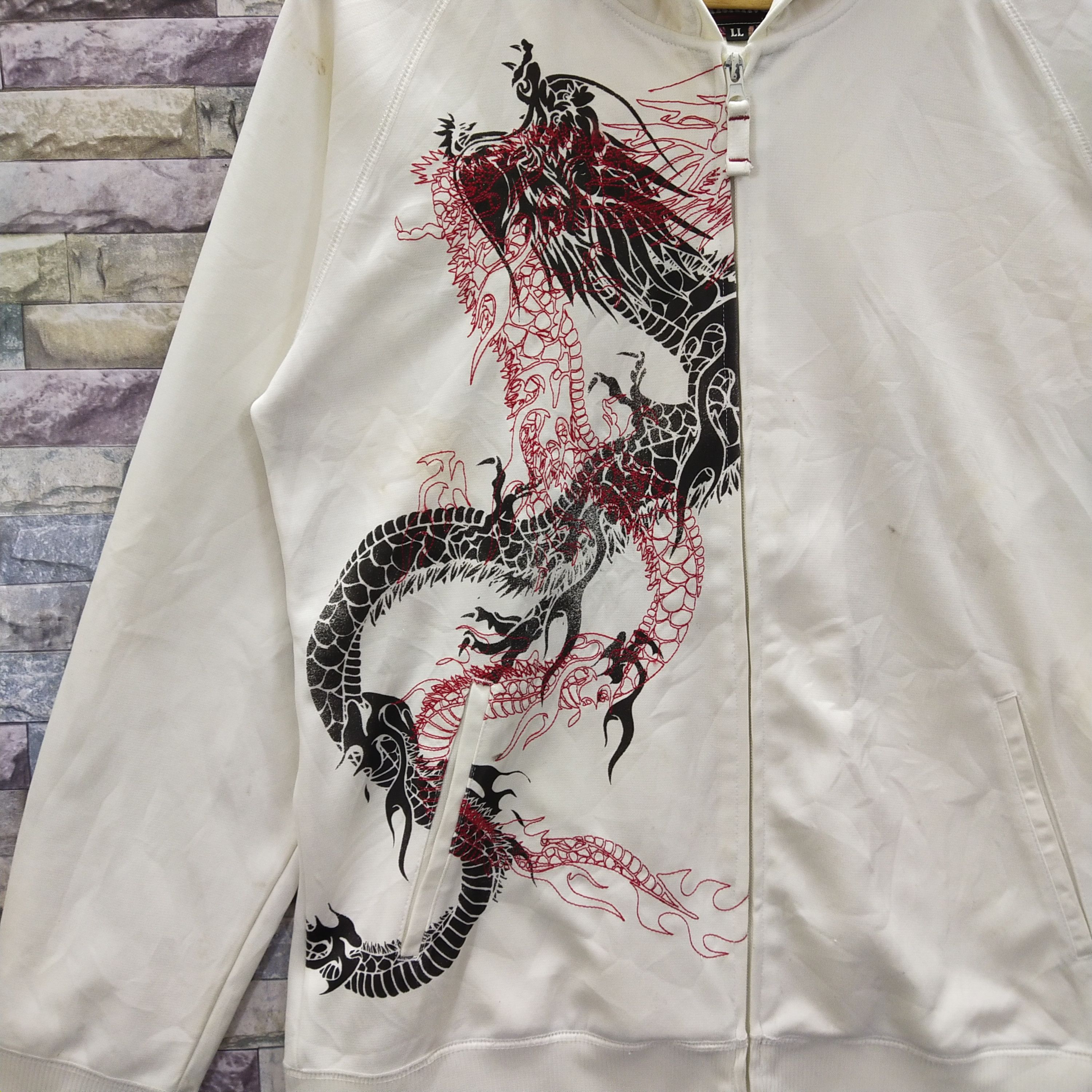 Japanese Brand Dragon Sukajan Full Zipper Hoodie Size US L / EU 52-54 / 3 - 3 Thumbnail