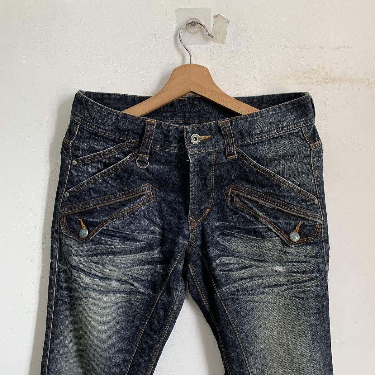 Japanese Brand Nicole Club Man Flare Distressed Denim Jeans Size US 32 / EU 48 - 3 Thumbnail