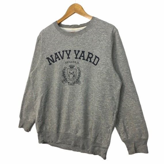 NAVY YARD Annapolis Crewneck Sweatshirt Big Logo Spell Out