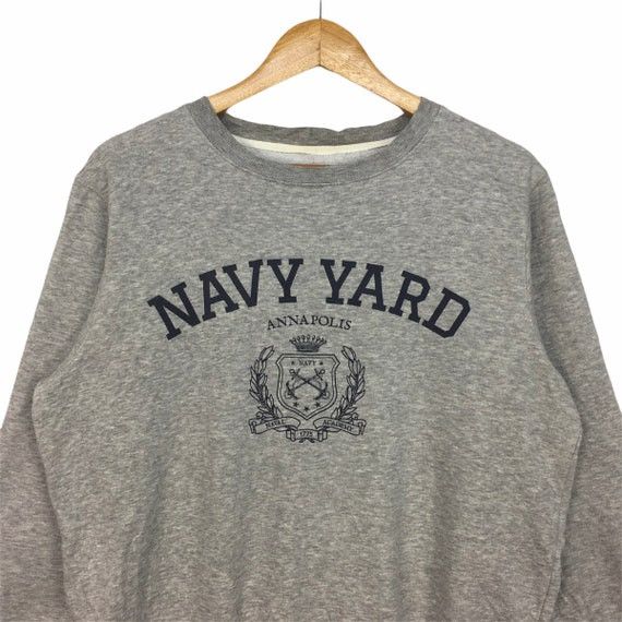 NAVY YARD Annapolis Crewneck Sweatshirt Big Logo Spell Out