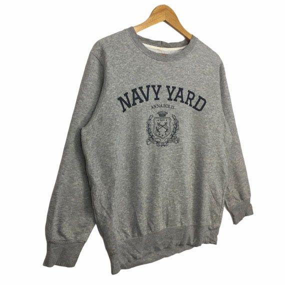 NAVY YARD Annapolis Crewneck Sweatshirt Big Logo Spell Out
