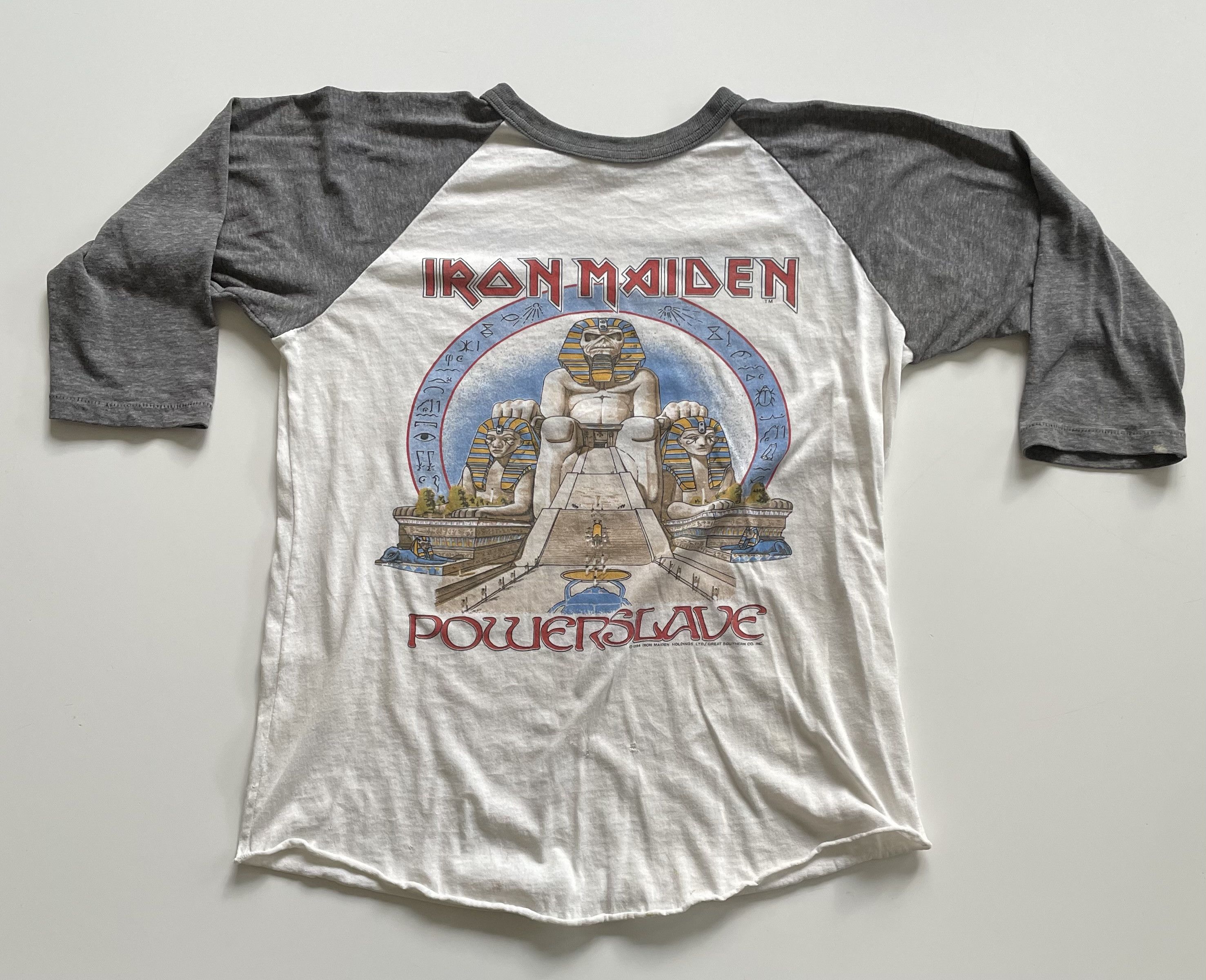 Vintage Iron Maiden T Shirts Iron Maiden Powerslave World Slavery Tour 1984-1985 Homme Débardeur Metal Band Officiel - 4