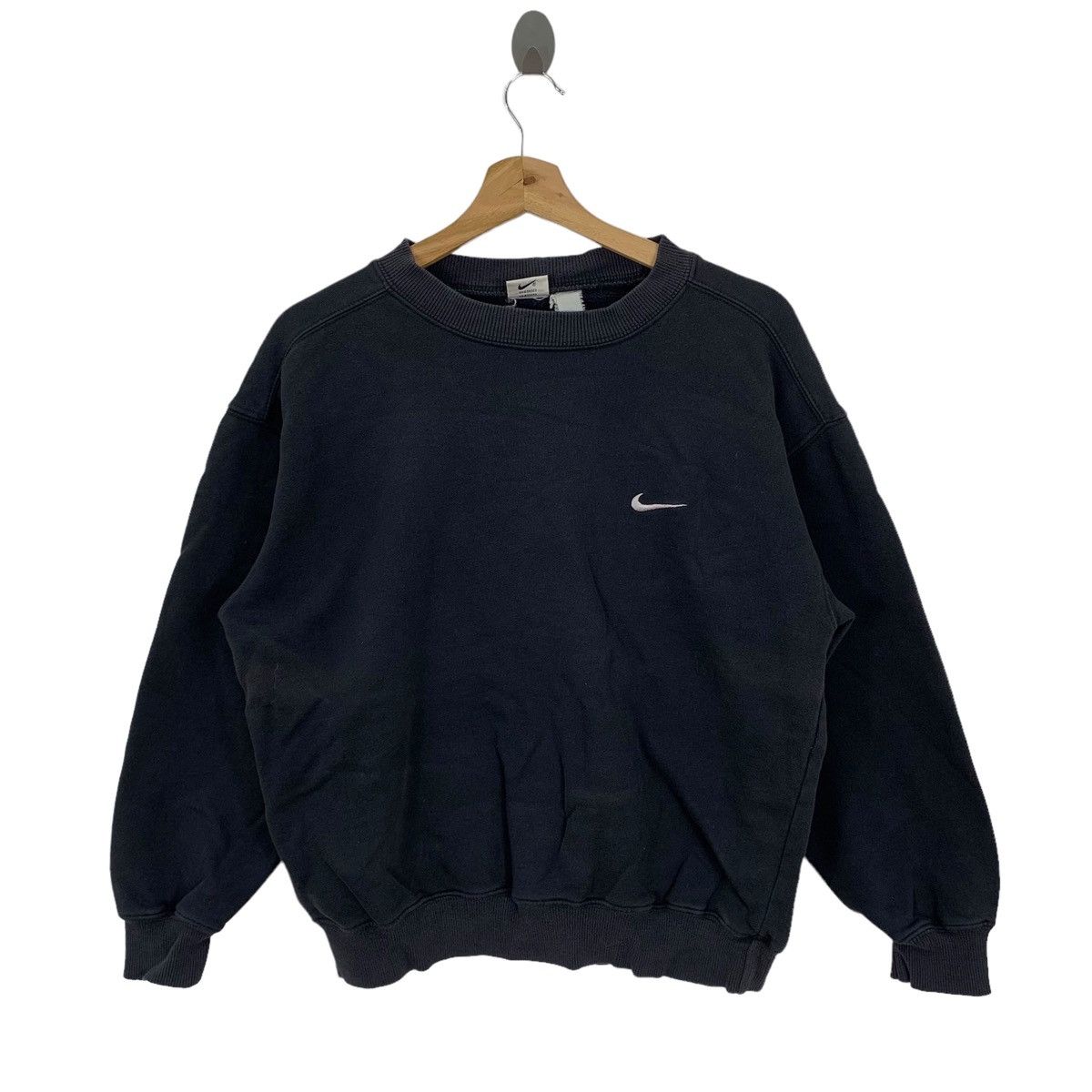 Vintage Nike Nike Swoosh Crewneck Black Vintage Nike Swoosh