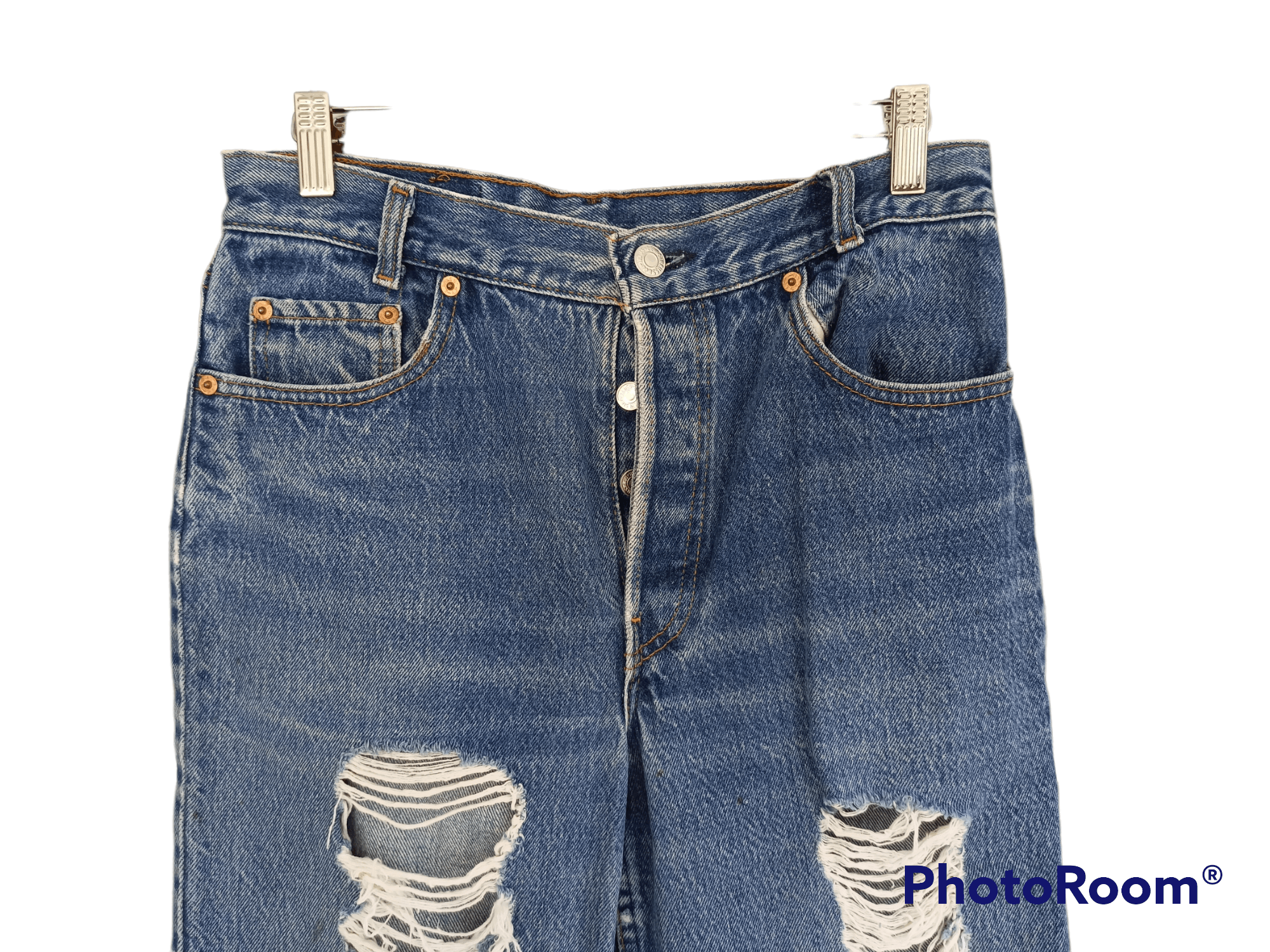 Levi's Vintage Levis 501 Distressed Denim Jeans Size US 30 / EU 46 - 10 Thumbnail