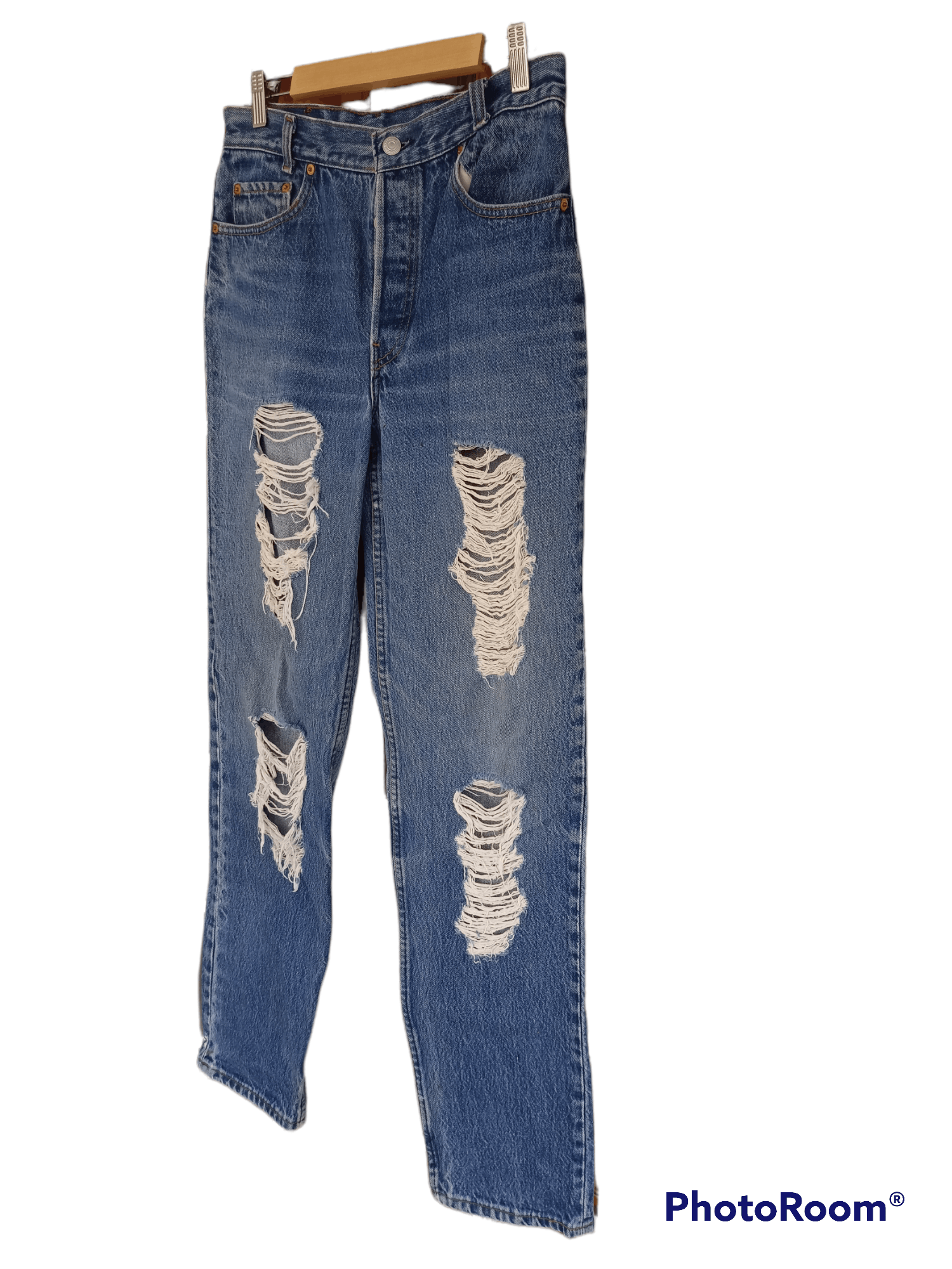 Levi's Vintage Levis 501 Distressed Denim Jeans Size US 30 / EU 46 - 2 Thumbnail