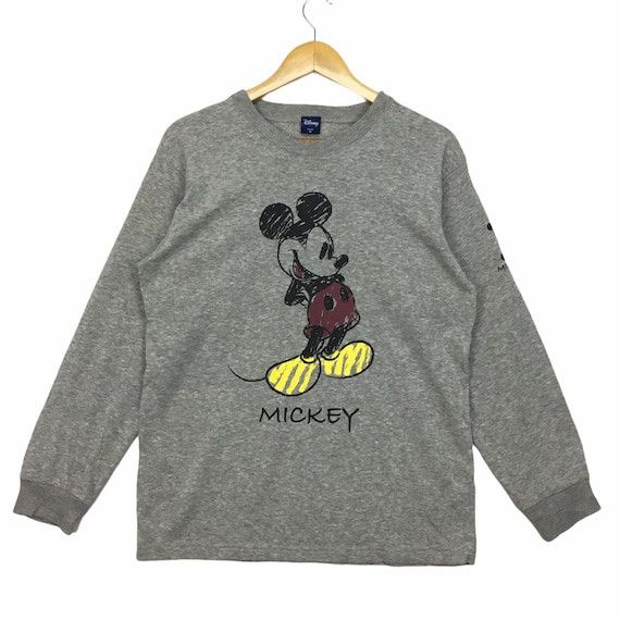 DISNEY Mickey Sweatshirt Big Logo Spell Out Cartoon