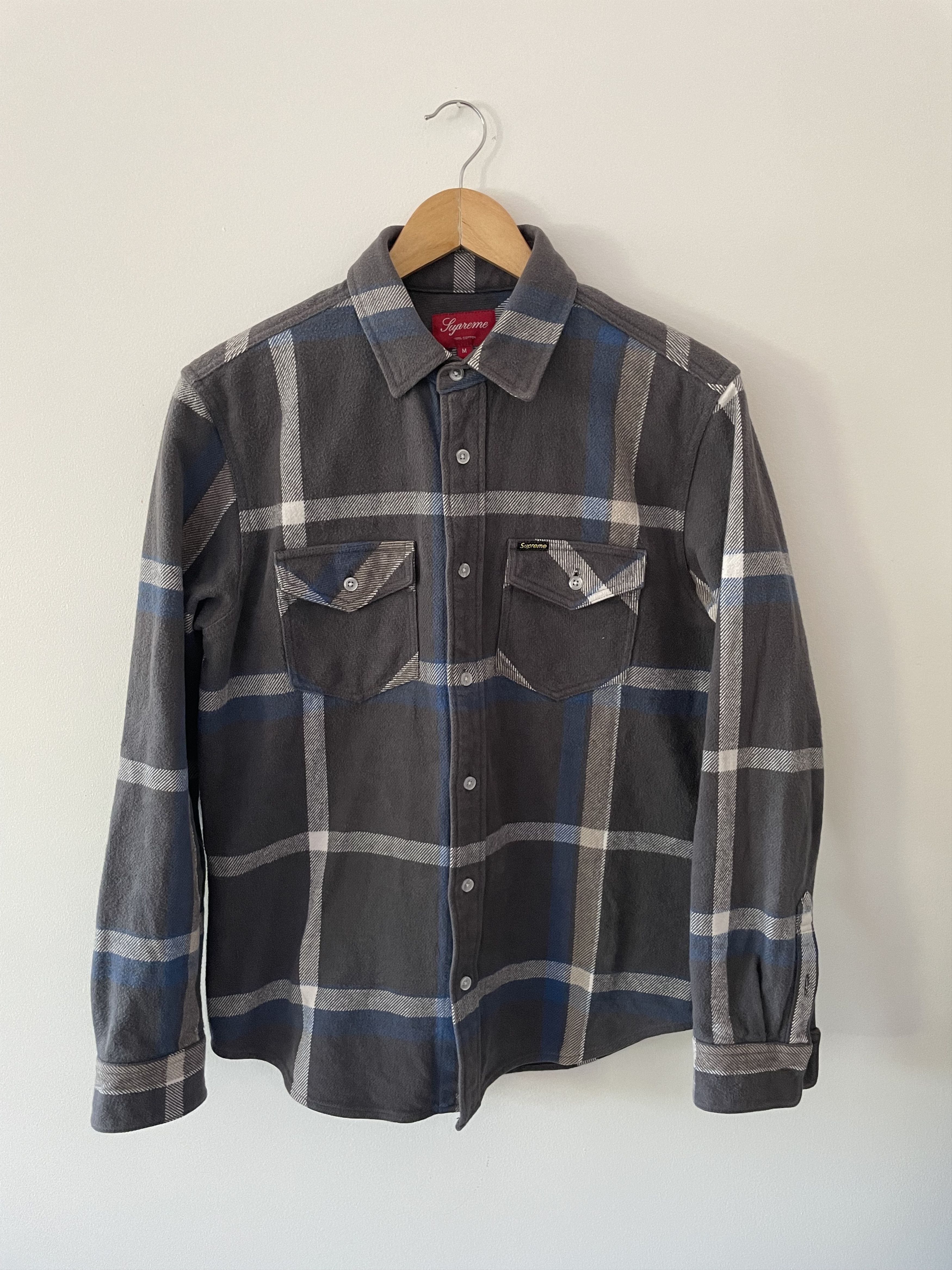 Supreme Stripe Heavyweight Flannel Shirt Black Men's - FW18 - US