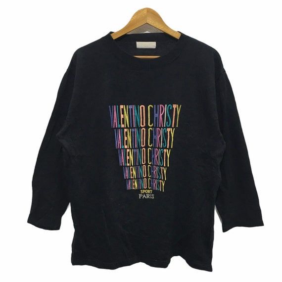 VALENTINO CHRISTY Sport Paris Crewneck Sweatshirt Spell Out