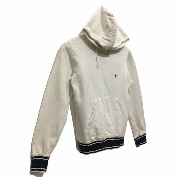 Rare GYMPHLEX White Hoodie Pocket Sweater Made in England
