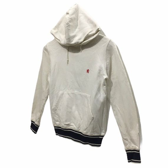 Rare GYMPHLEX White Hoodie Pocket Sweater Made in England