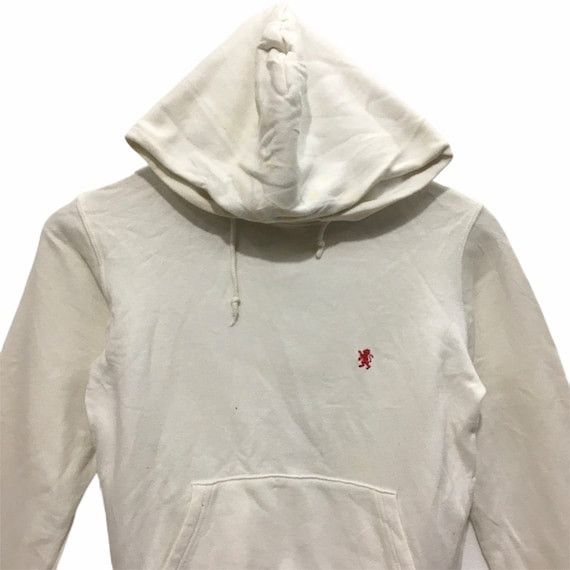 Rare GYMPHLEX White Hoodie Pocket Sweater Made in England