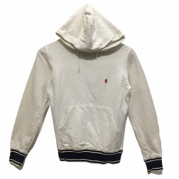 Rare GYMPHLEX White Hoodie Pocket Sweater Made in England