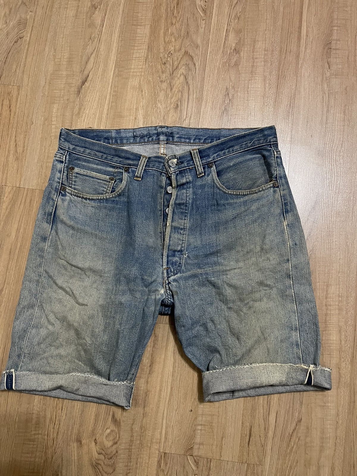 Vintage Levis 501 Selvedge Cropped Jeans
