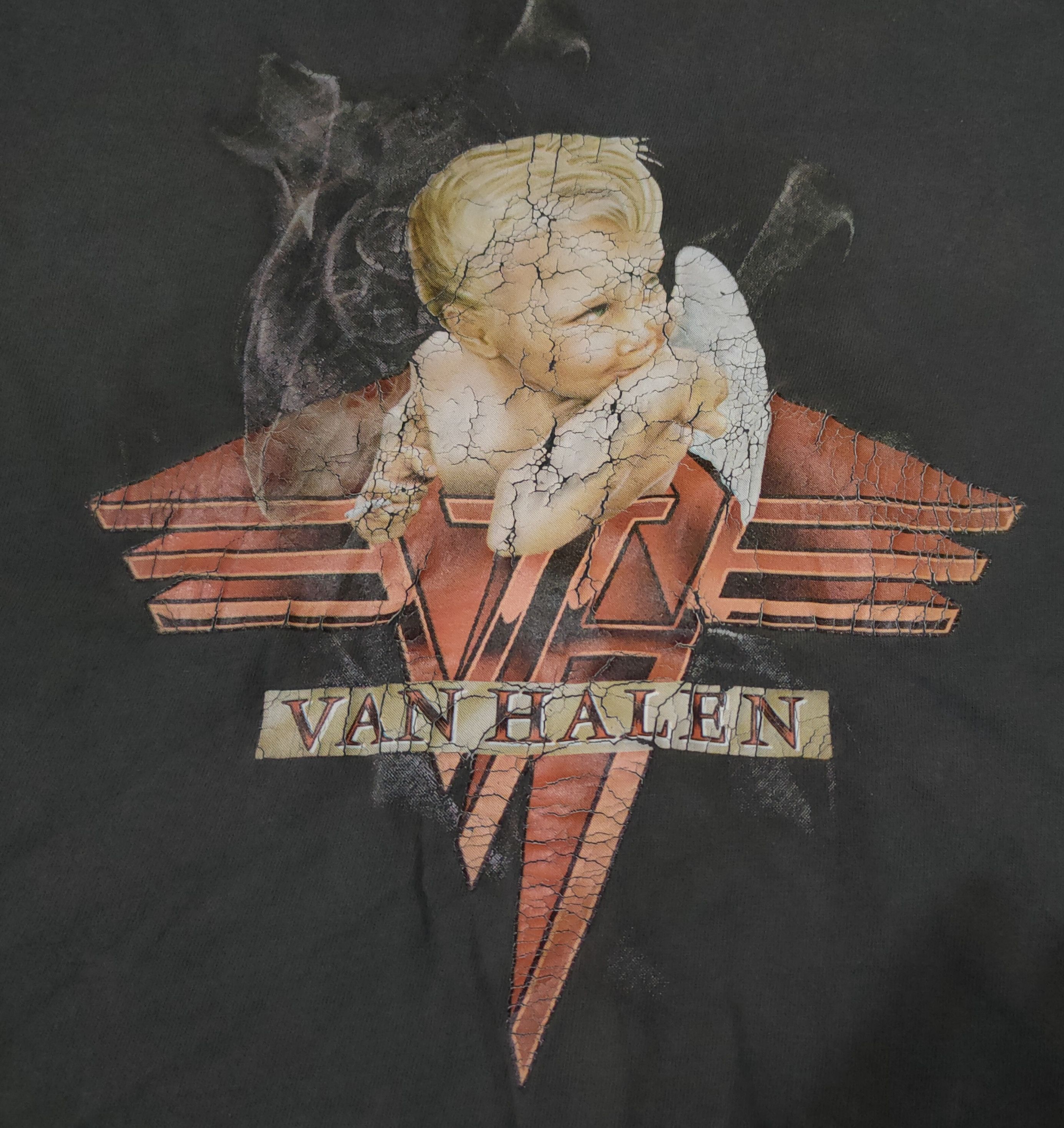 Band Tees Distressed Thrashed Van Halen Sun faded t shirt Size US L / EU 52-54 / 3 - 2 Thumbnail