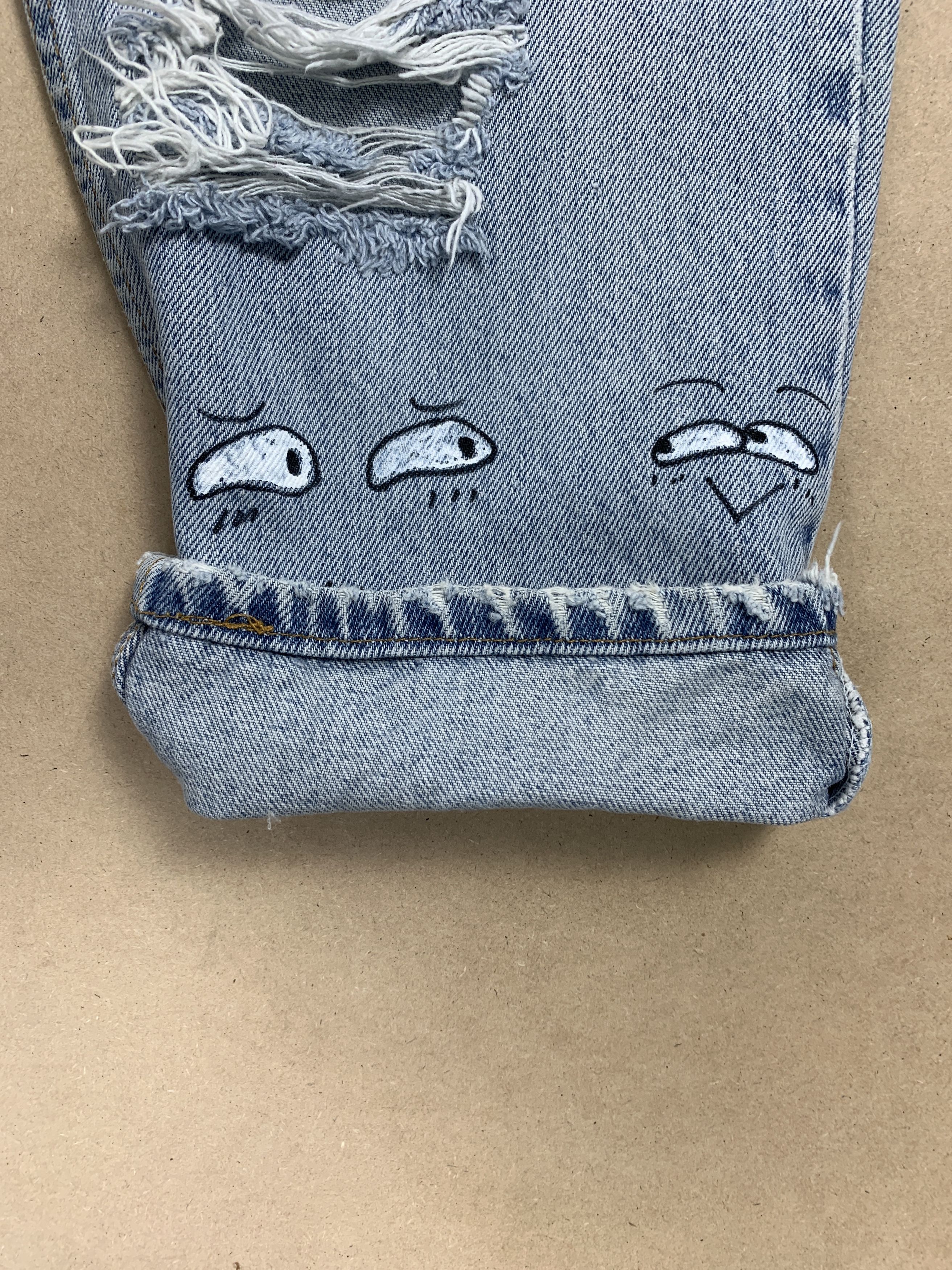 Levi's Vintage LEVI'S 550 Relaxed Fit Custom Doodle P0092Distressed Size US 28 / EU 44 - 14 Thumbnail