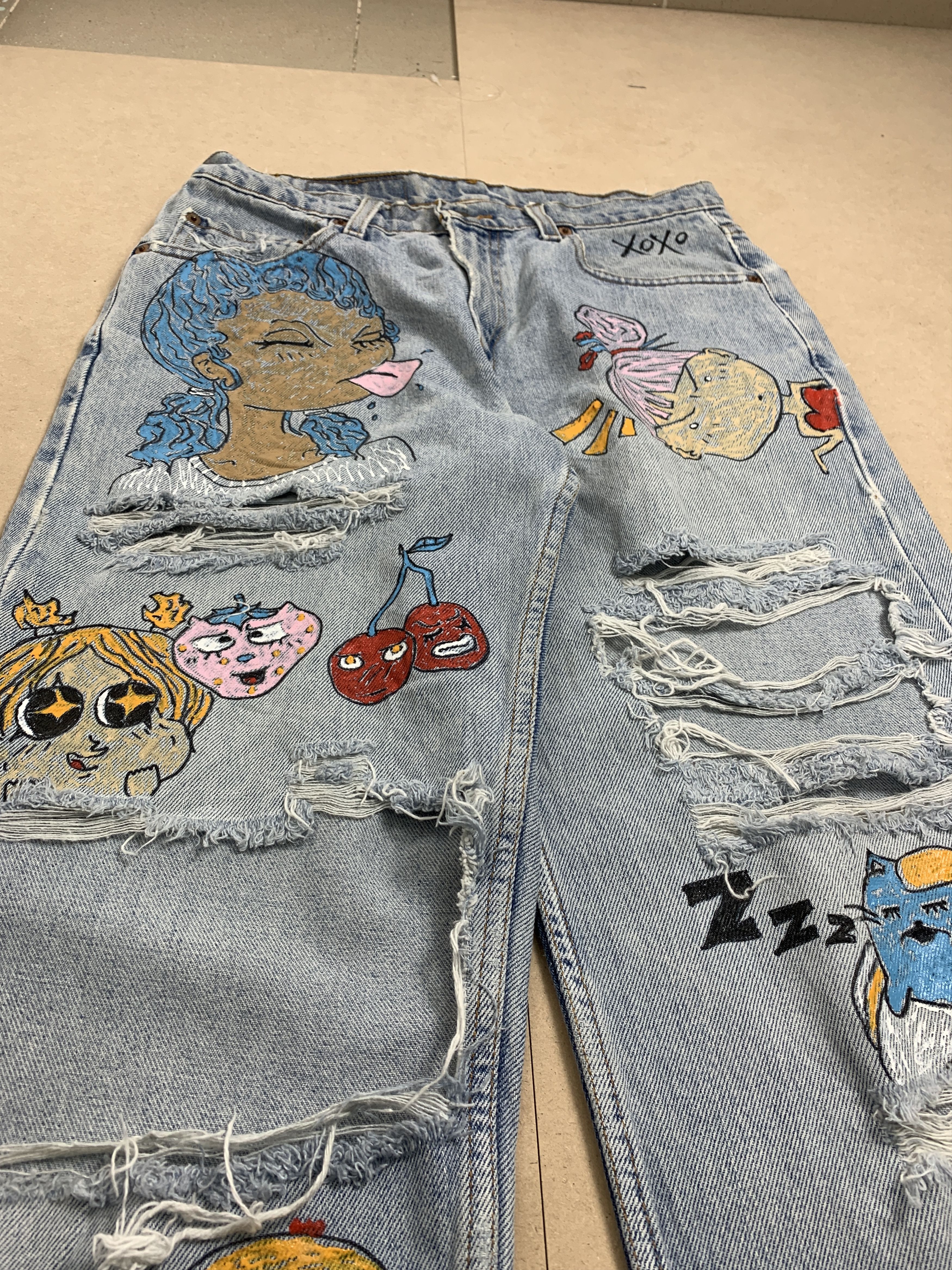 Levi's Vintage LEVI'S 550 Relaxed Fit Custom Doodle P0092Distressed Size US 28 / EU 44 - 12 Thumbnail
