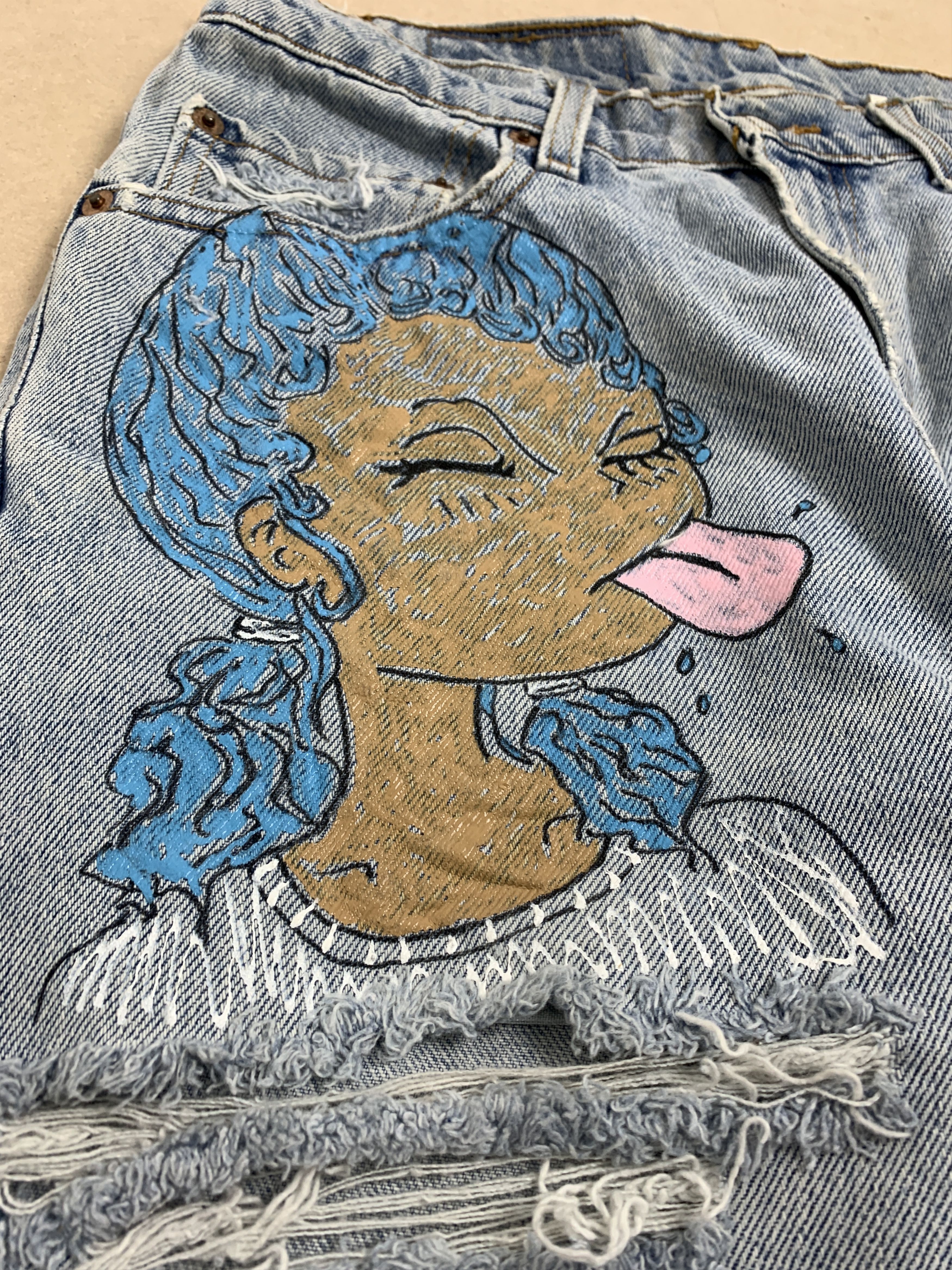 Levi's Vintage LEVI'S 550 Relaxed Fit Custom Doodle P0092Distressed Size US 28 / EU 44 - 5 Thumbnail