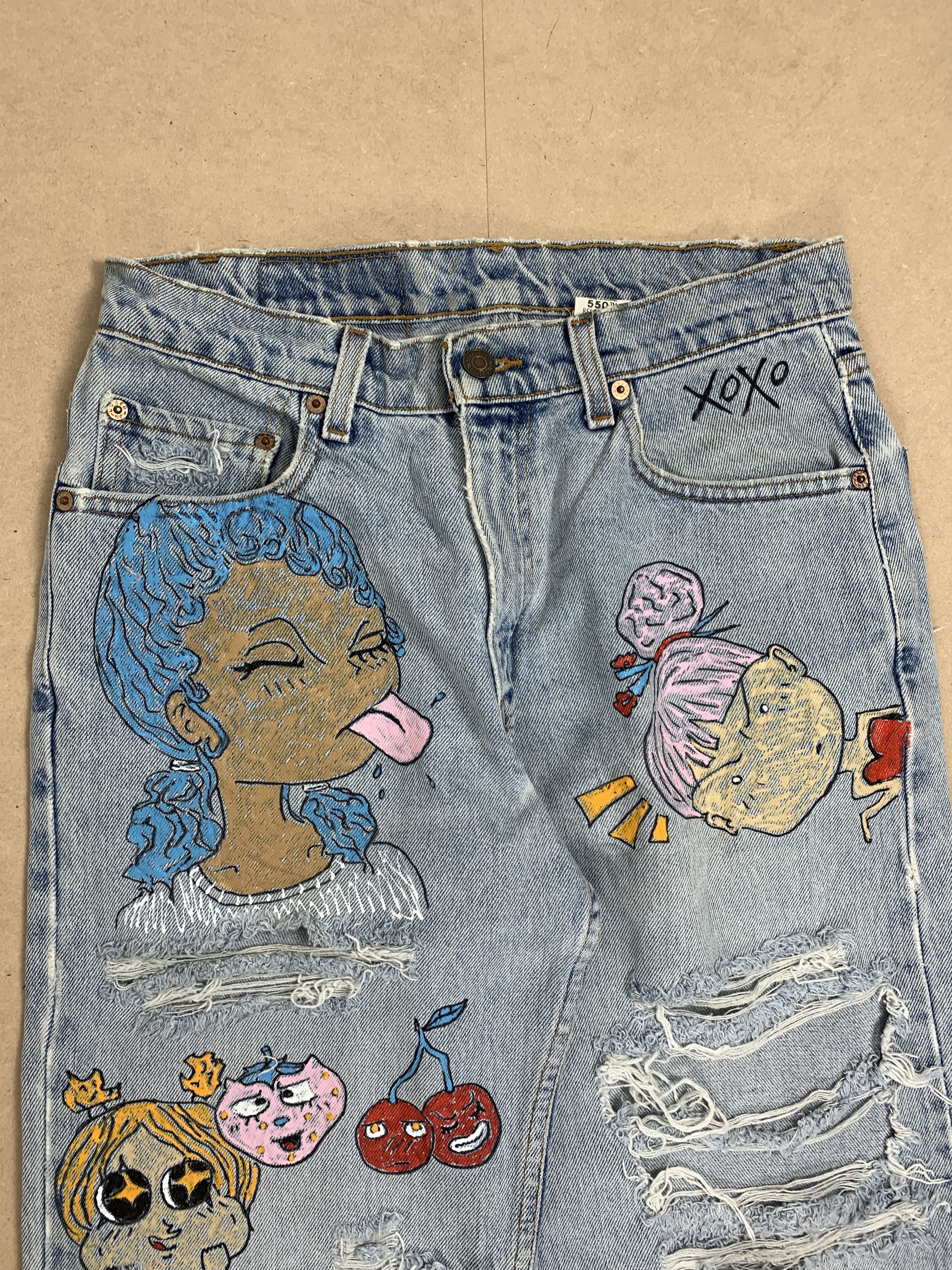 Levi's Vintage LEVI'S 550 Relaxed Fit Custom Doodle P0092Distressed Size US 28 / EU 44 - 2 Thumbnail