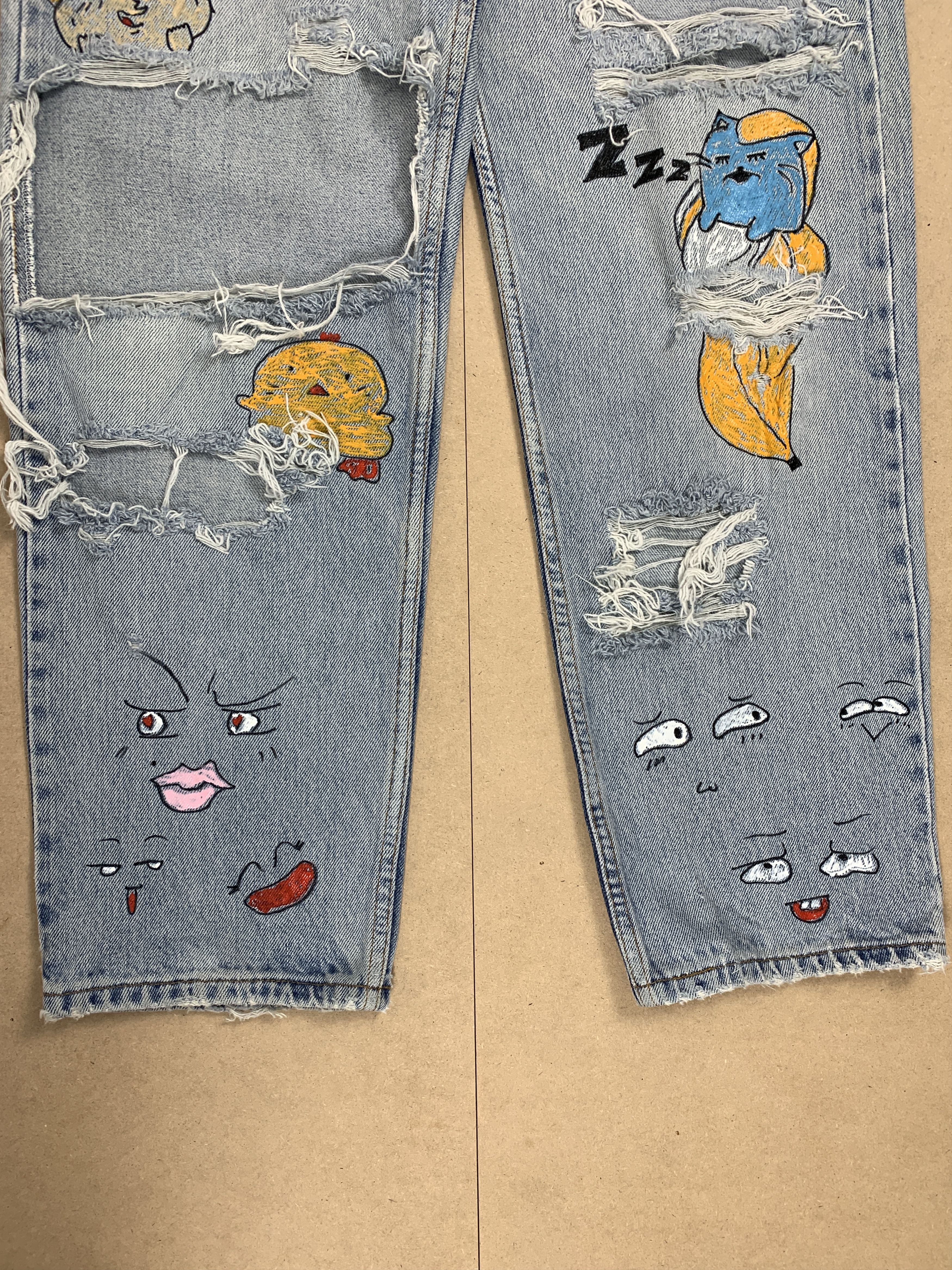 Levi's Vintage LEVI'S 550 Relaxed Fit Custom Doodle P0092Distressed Size US 28 / EU 44 - 4 Thumbnail