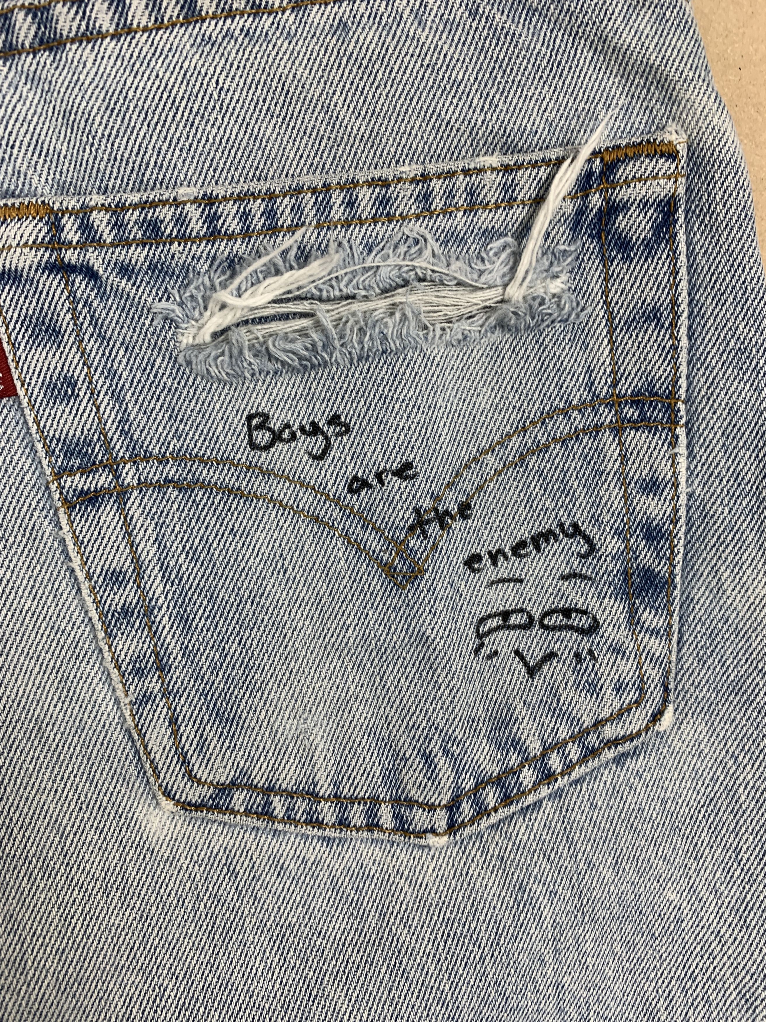 Levi's Vintage LEVI'S 550 Relaxed Fit Custom Doodle P0092Distressed Size US 28 / EU 44 - 17 Thumbnail