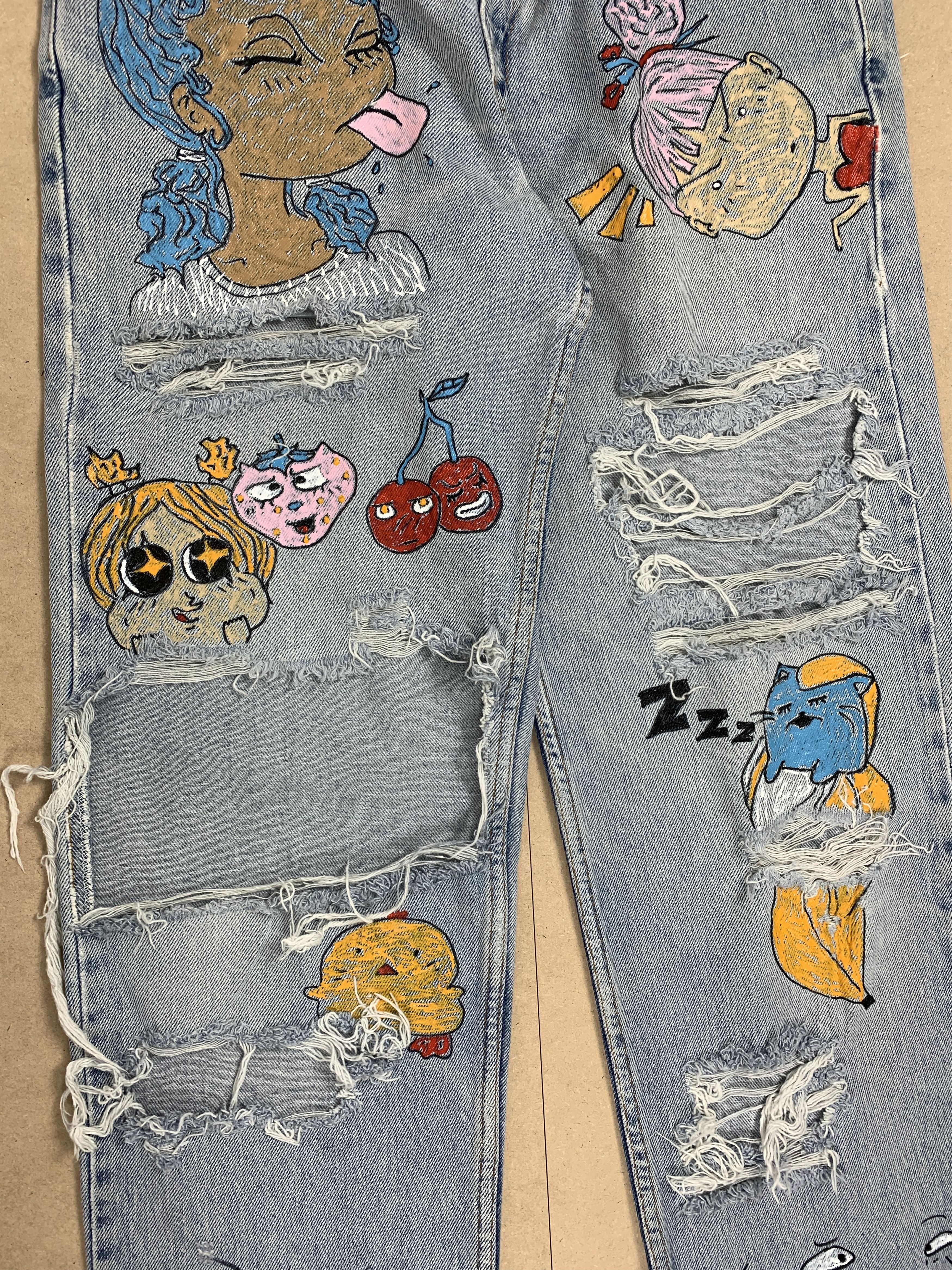 Levi's Vintage LEVI'S 550 Relaxed Fit Custom Doodle P0092Distressed Size US 28 / EU 44 - 3 Thumbnail