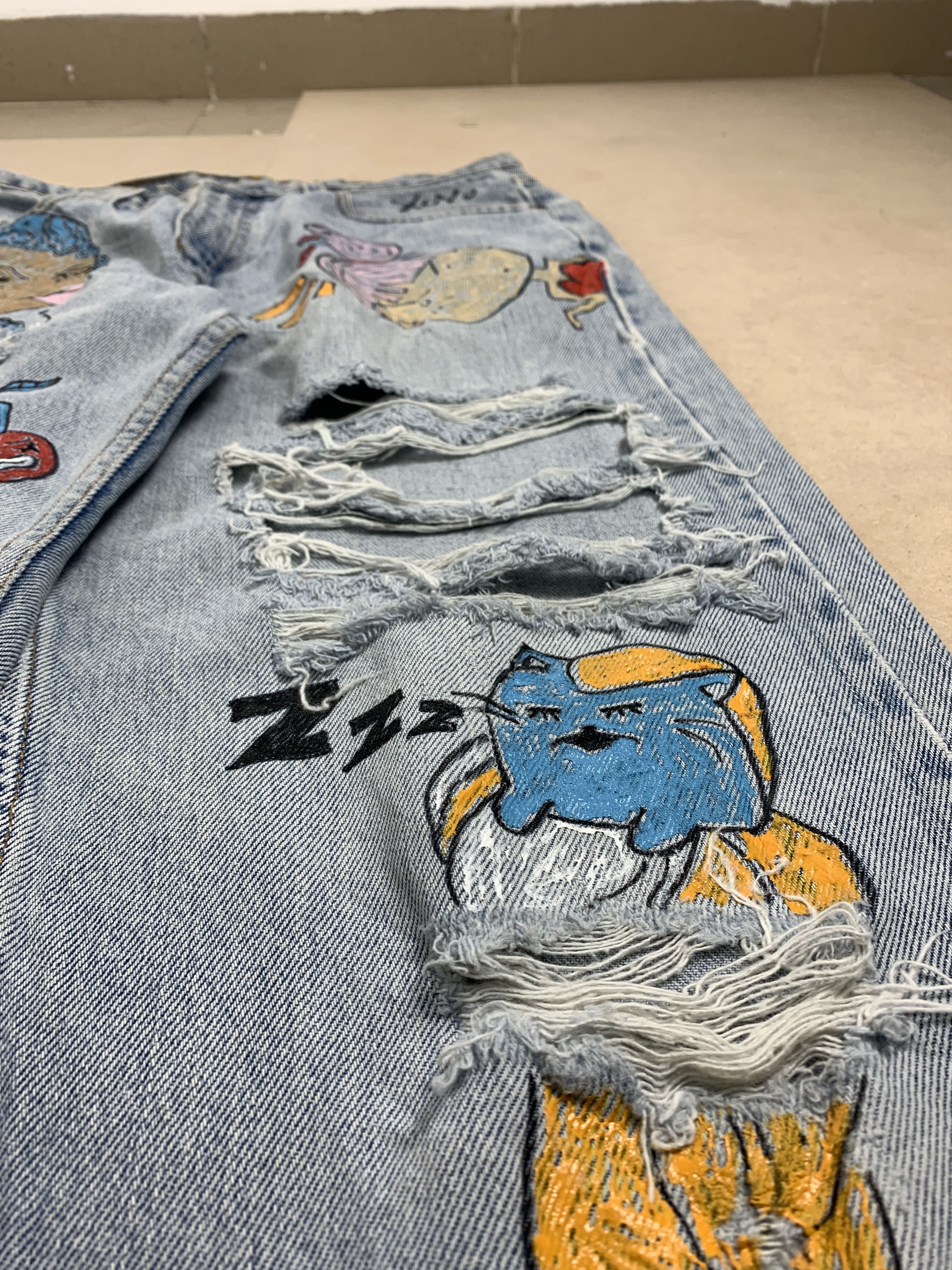 Levi's Vintage LEVI'S 550 Relaxed Fit Custom Doodle P0092Distressed Size US 28 / EU 44 - 9 Thumbnail