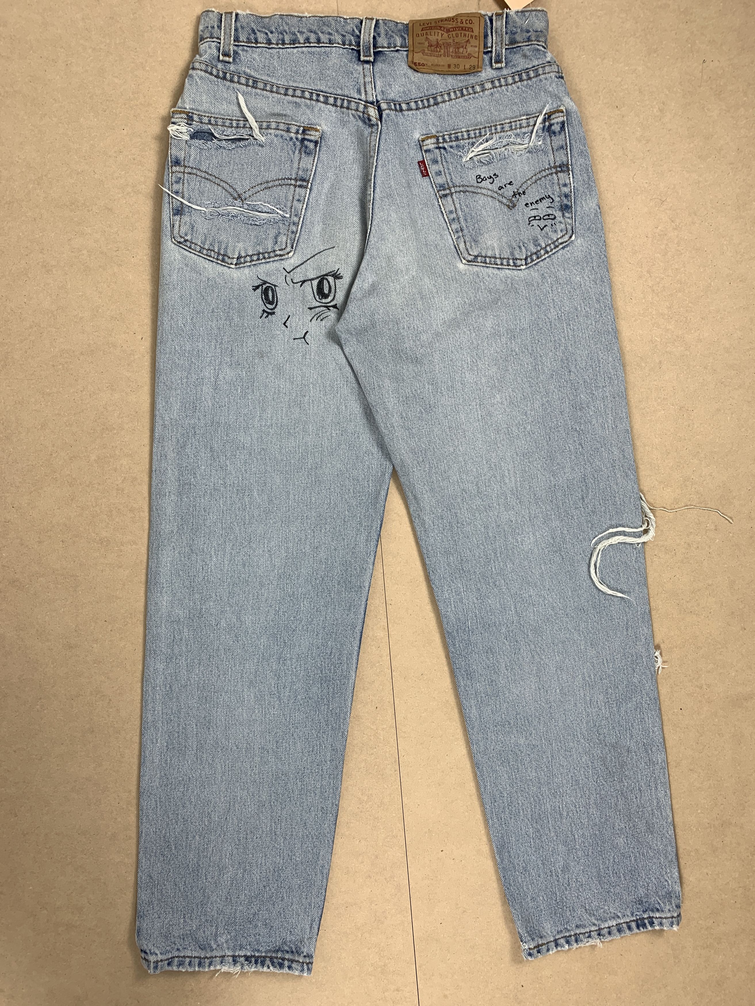 Levi's Vintage LEVI'S 550 Relaxed Fit Custom Doodle P0092Distressed Size US 28 / EU 44 - 15 Thumbnail