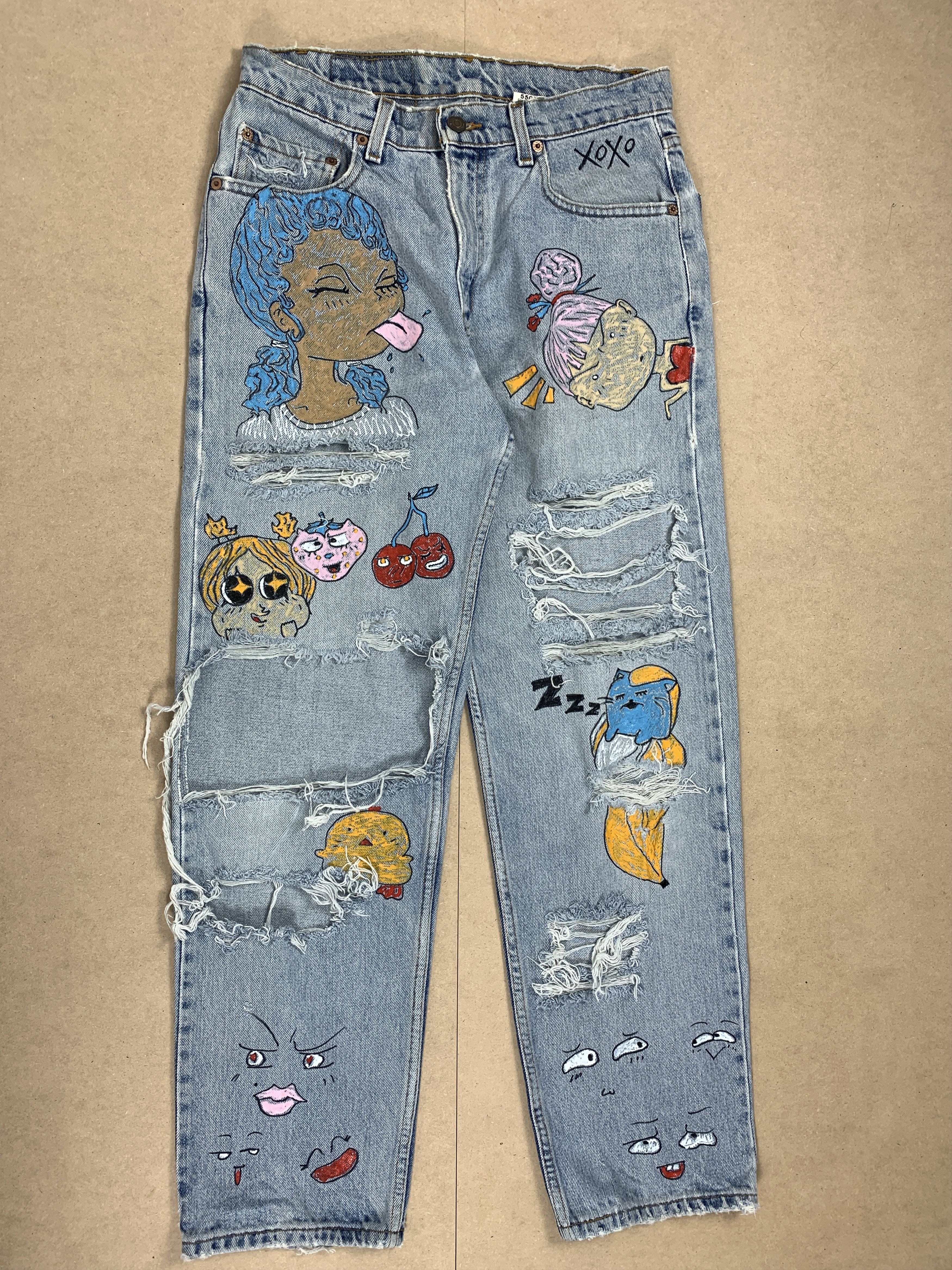 Levi's Vintage LEVI'S 550 Relaxed Fit Custom Doodle P0092Distressed Size US 28 / EU 44 - 1 Thumbnail