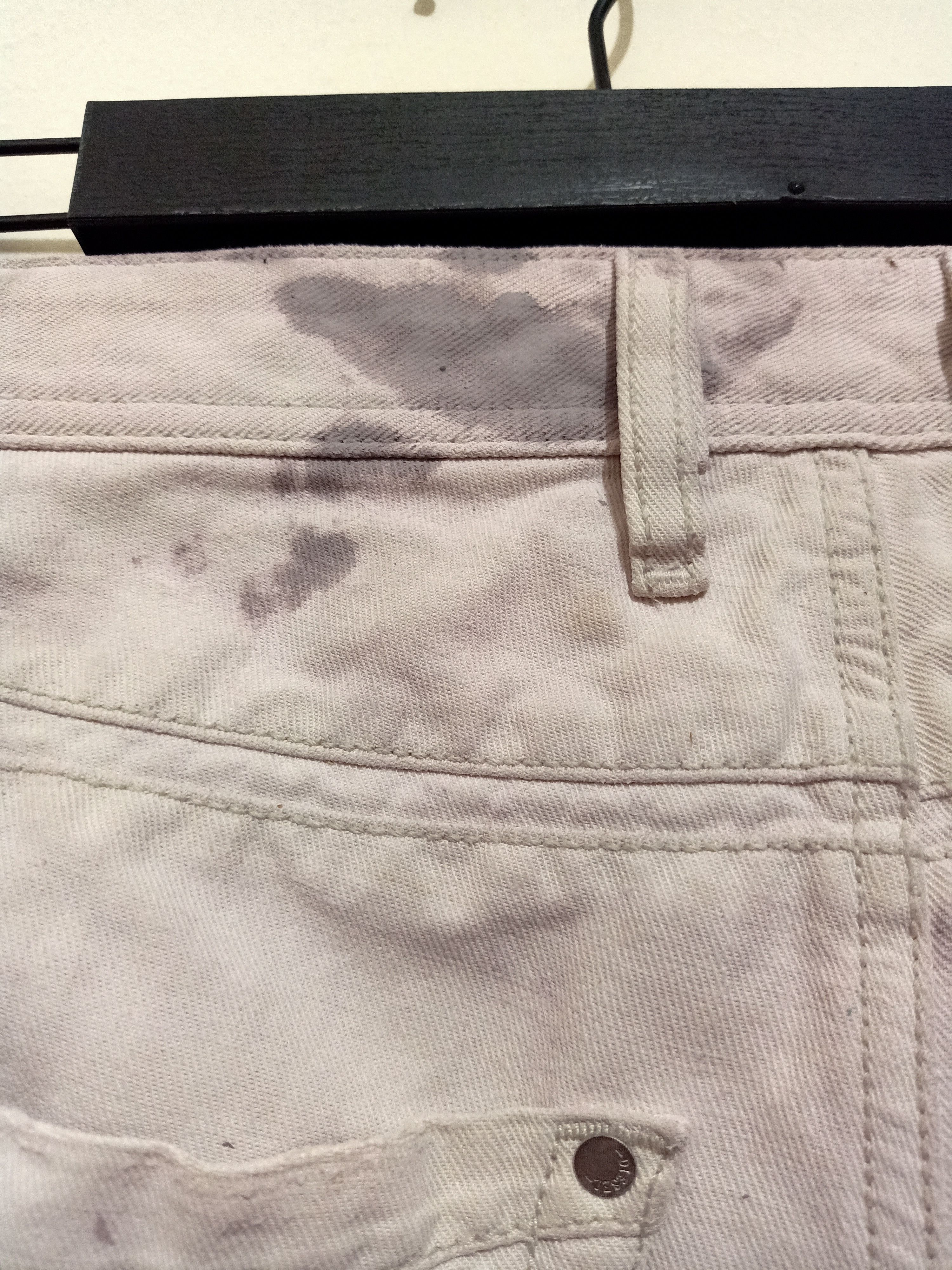 Diesel Vtg Thrashed Diesel Industry Distressed Paint White Jeans Size US 29 - 18 Thumbnail