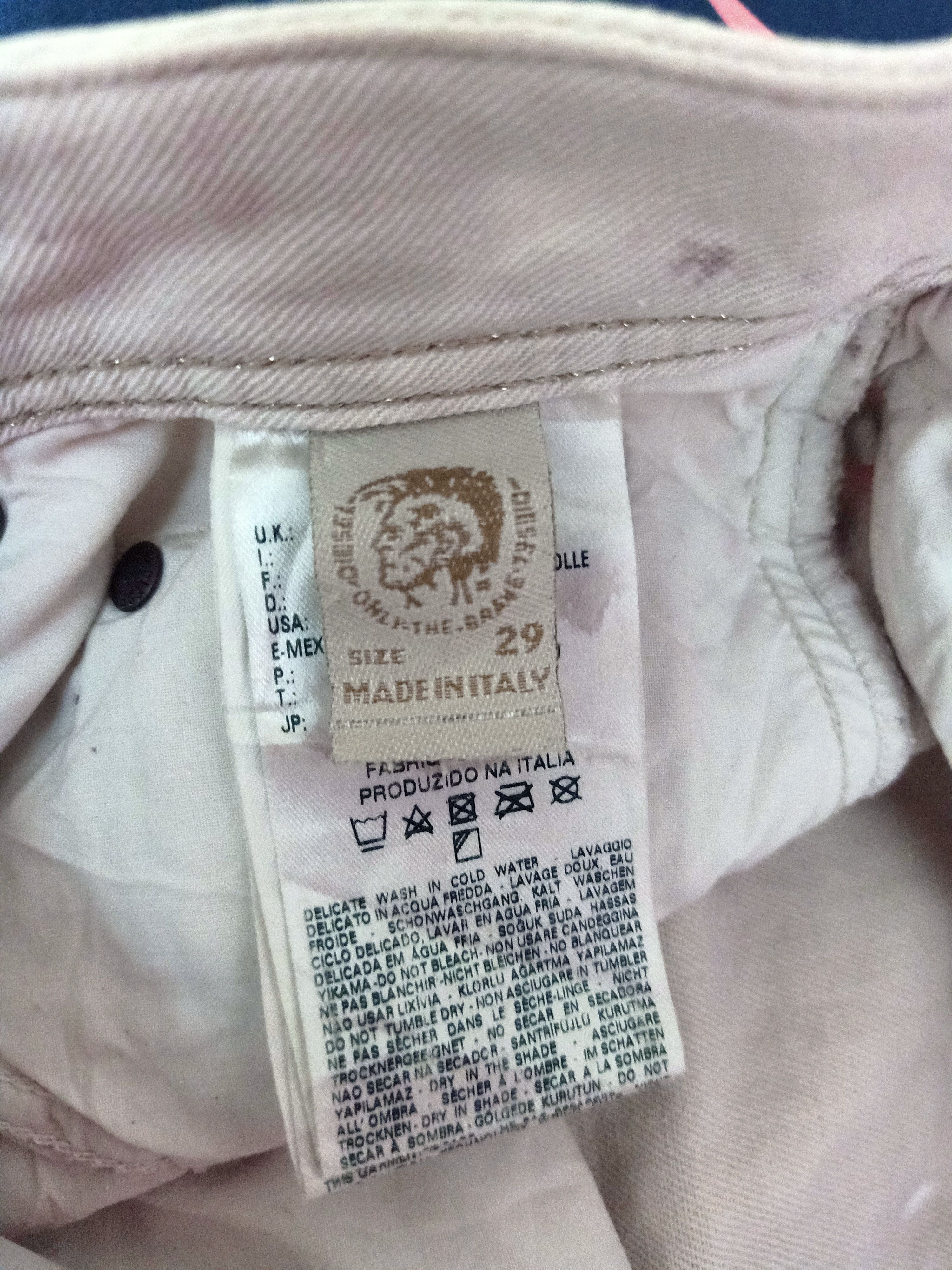 Diesel Vtg Thrashed Diesel Industry Distressed Paint White Jeans Size US 29 - 8 Thumbnail